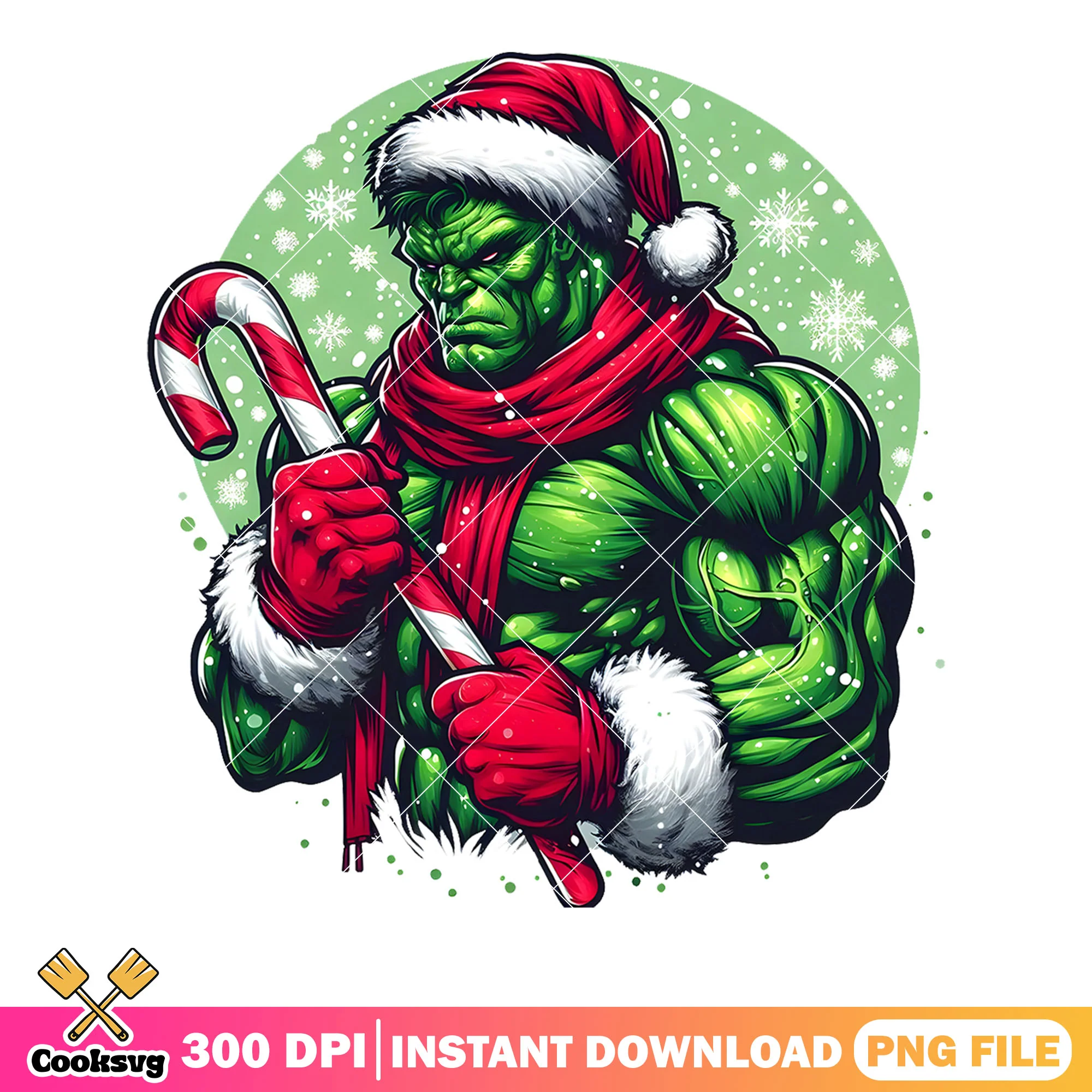 Snow christmas green monster png, merry christmas png, hulk png