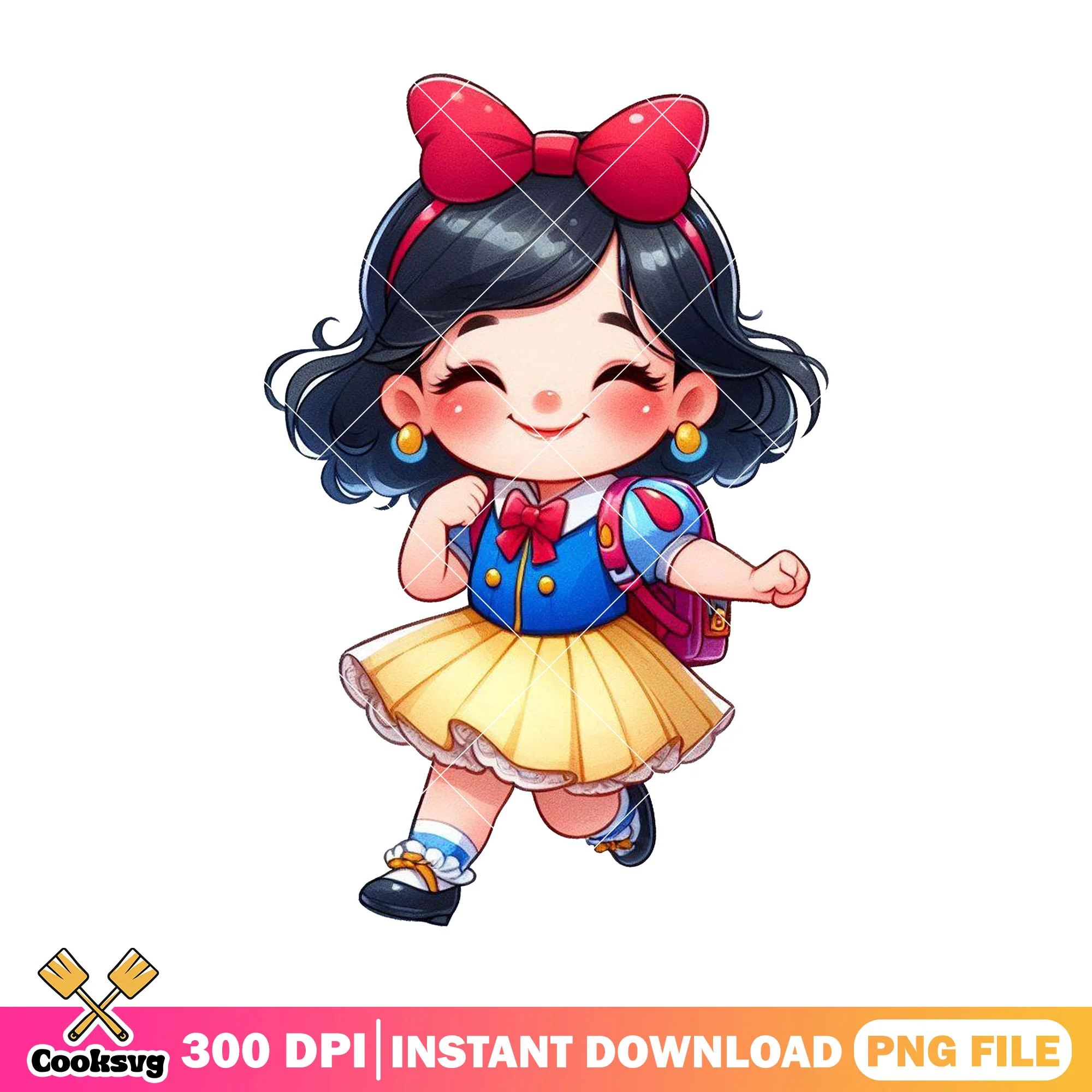 Snow white princess png, back to school outfit png, princess art png