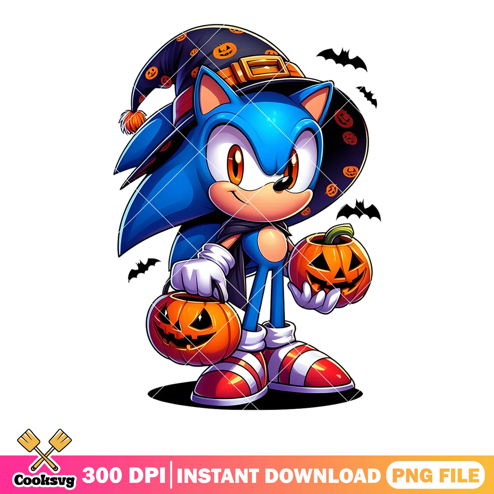 Sonic Halloween png, witch halloween costume png, Sega Halloween png