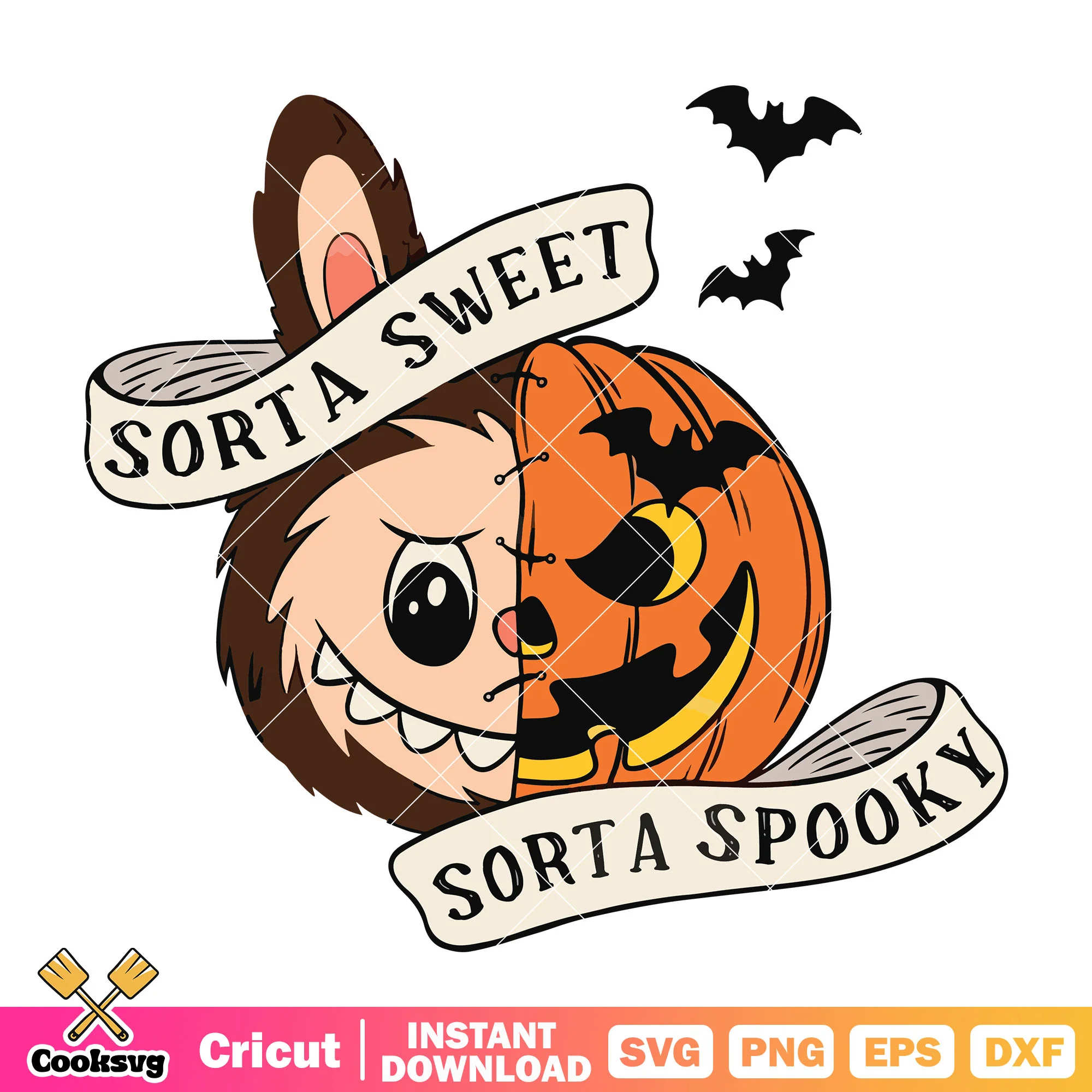 Sorta sweet spooky labubu svg, labubu halloween svg, labubu pumpkin svg