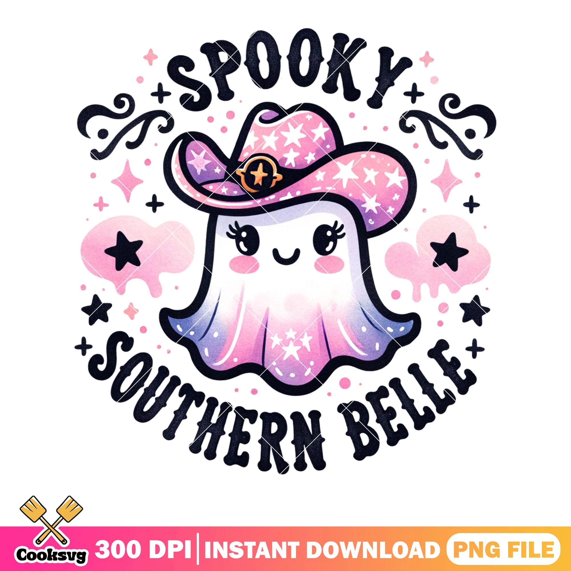 Southern Pink cowboy hat png, ghost costume png, scary halloween png