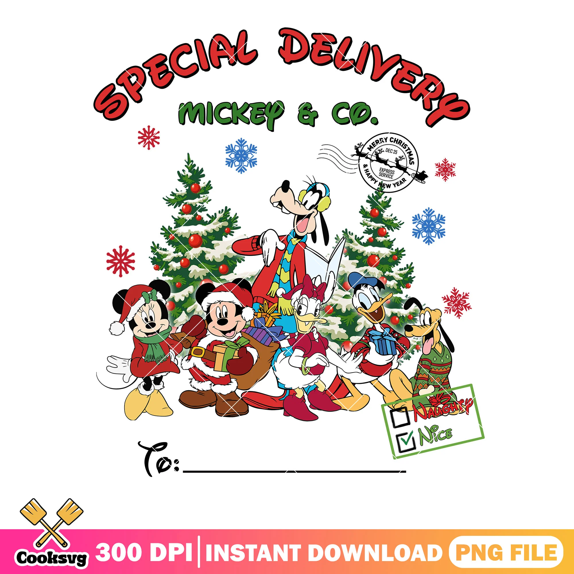 Special mickey and friends delivery png, goofy png, christmas gifts png