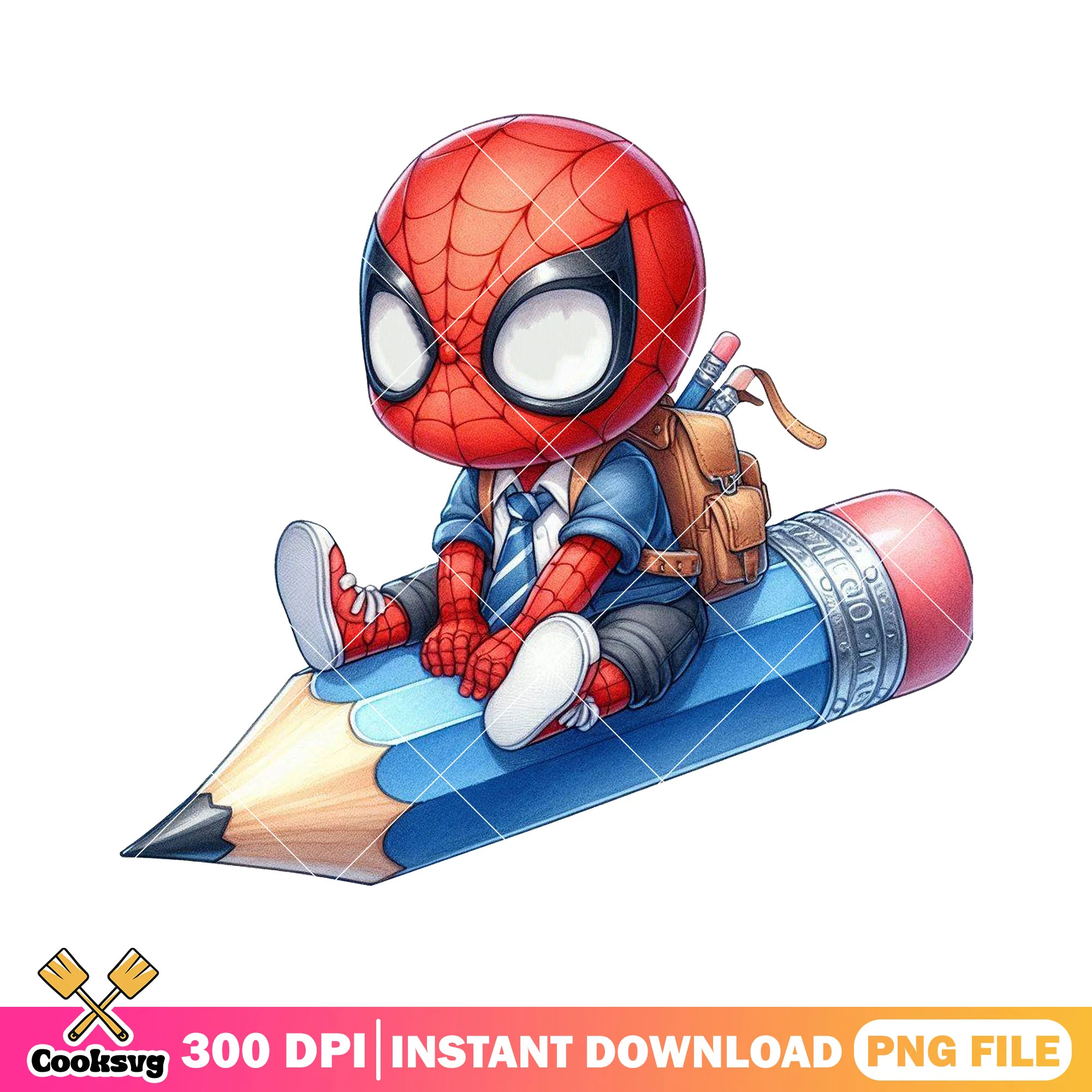 Spiderman marvel big pencil png, spiderman png, back to school idea png