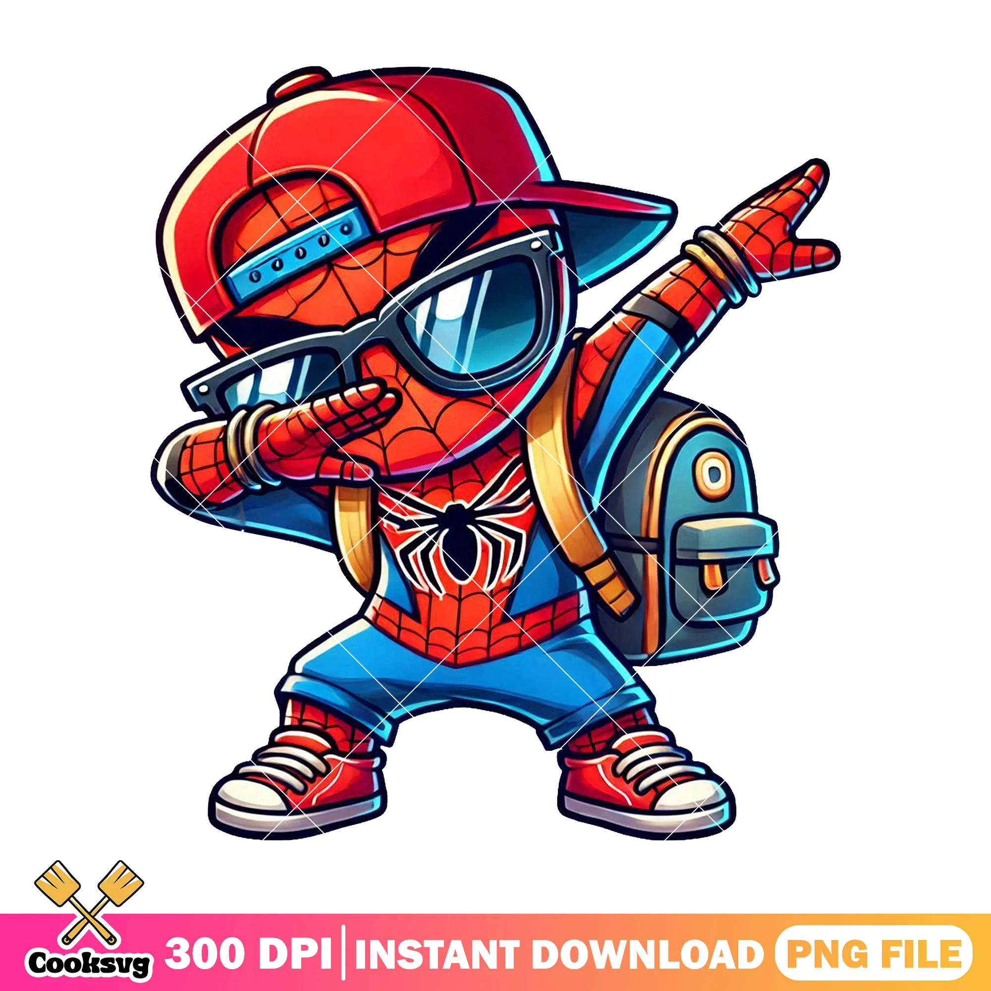 Spiderman red cap design png, going back to school png, marvel film png