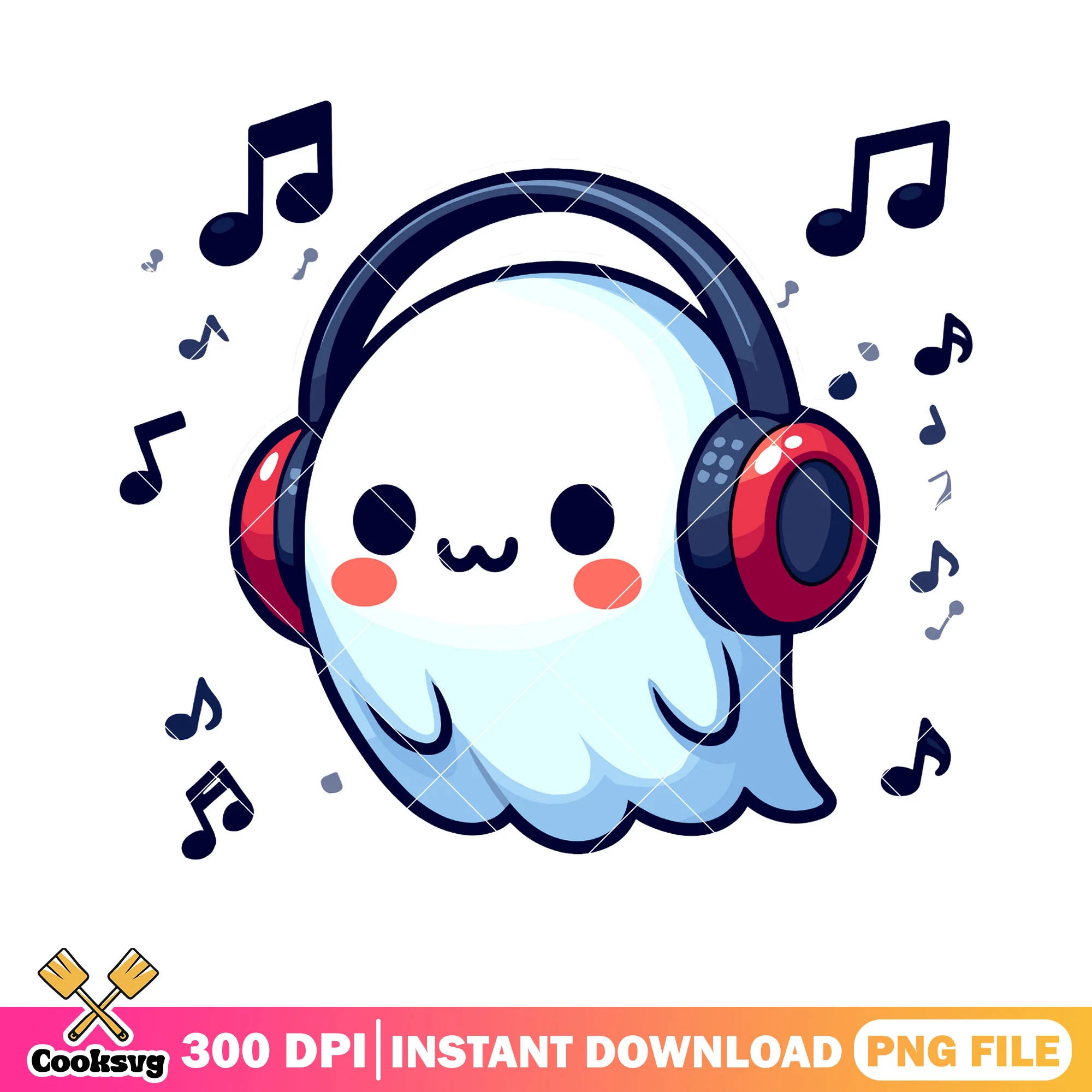 Spirit linsten to music png, ghost costume png, scary night png