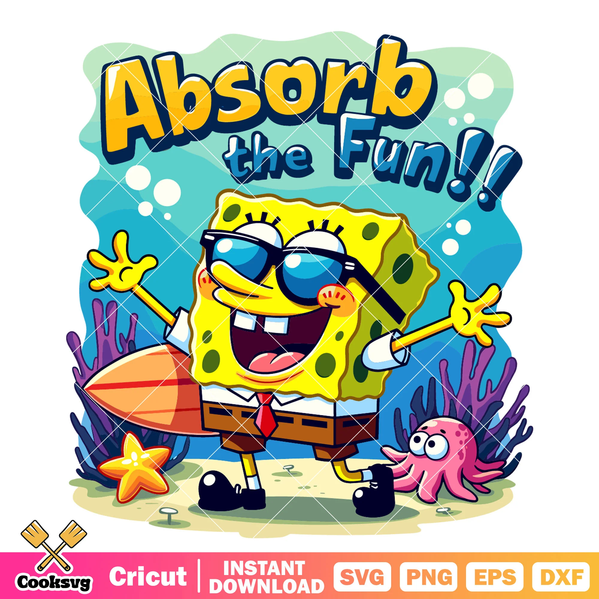 Spongebob cartoon absorb the fun svg, spongebob squarepants svg