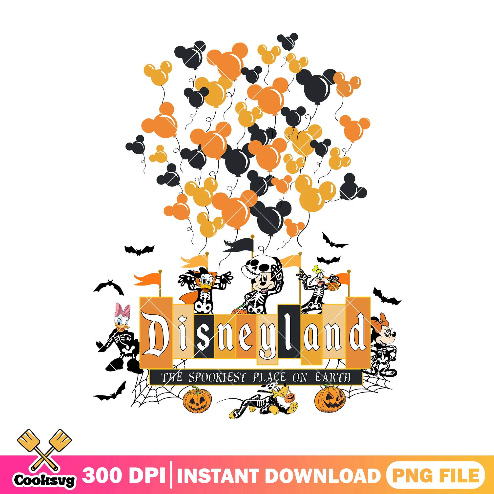Spookiest place png, disney land png, halloween town png
