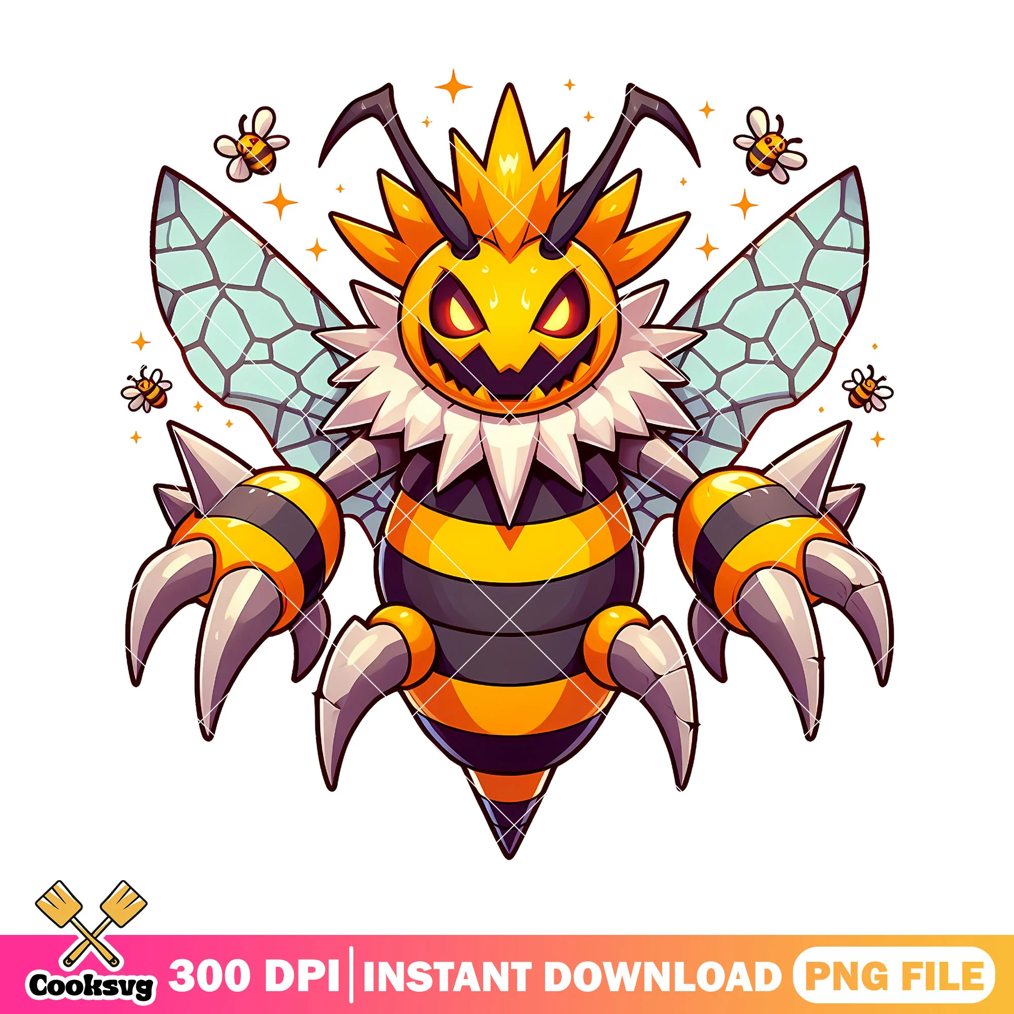Spooky Bee Mascot Design png, hallloween png, cartoon png