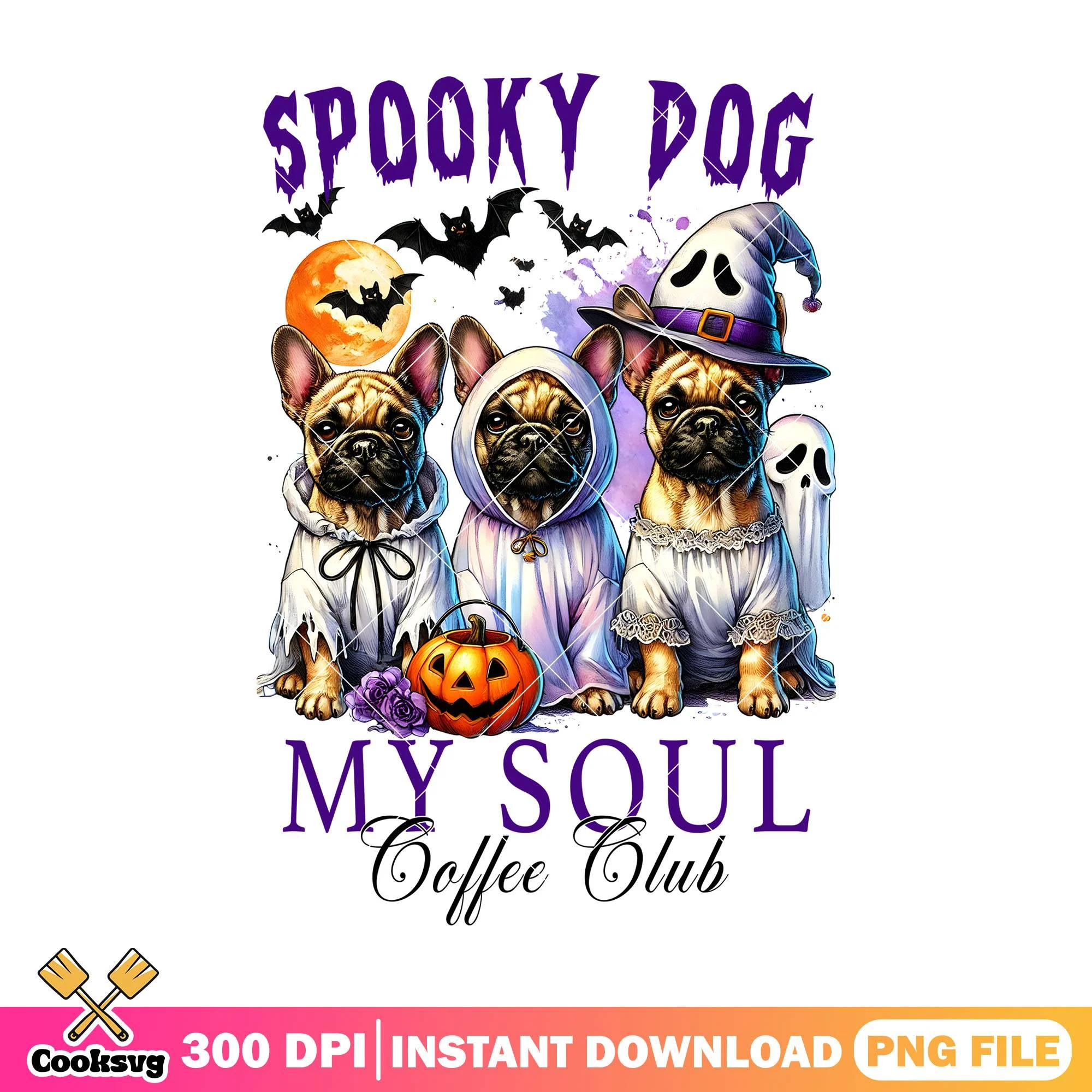 Spooky dog ghost pumpkin png, halloween decor png, ghost custome png