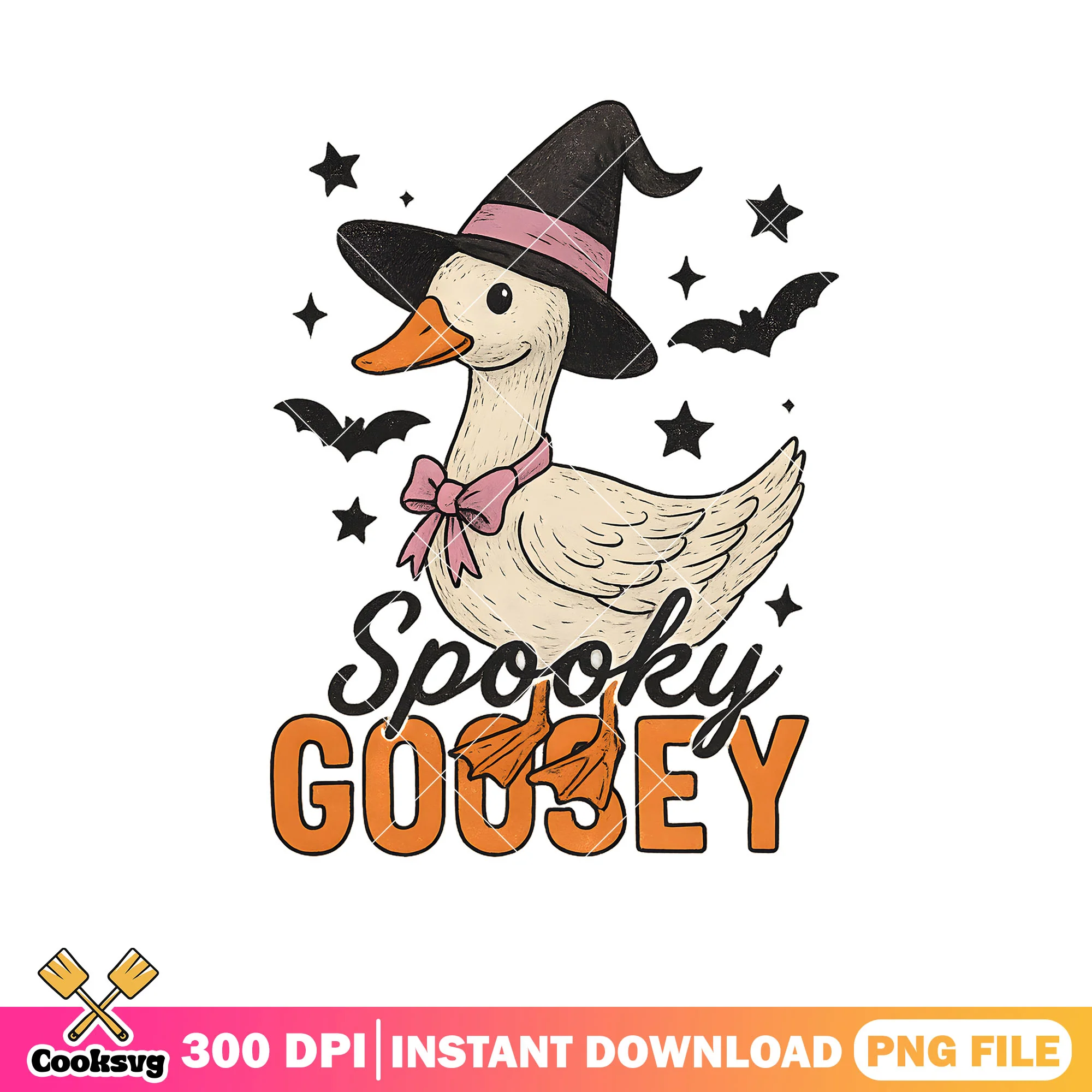 Spooky goosey design png, spooky goose png, silly goose png