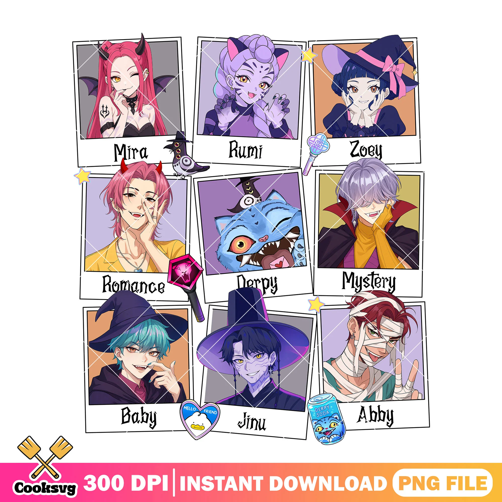 Spooky kpop hunters png, kpop hunters png, halloween spirit png