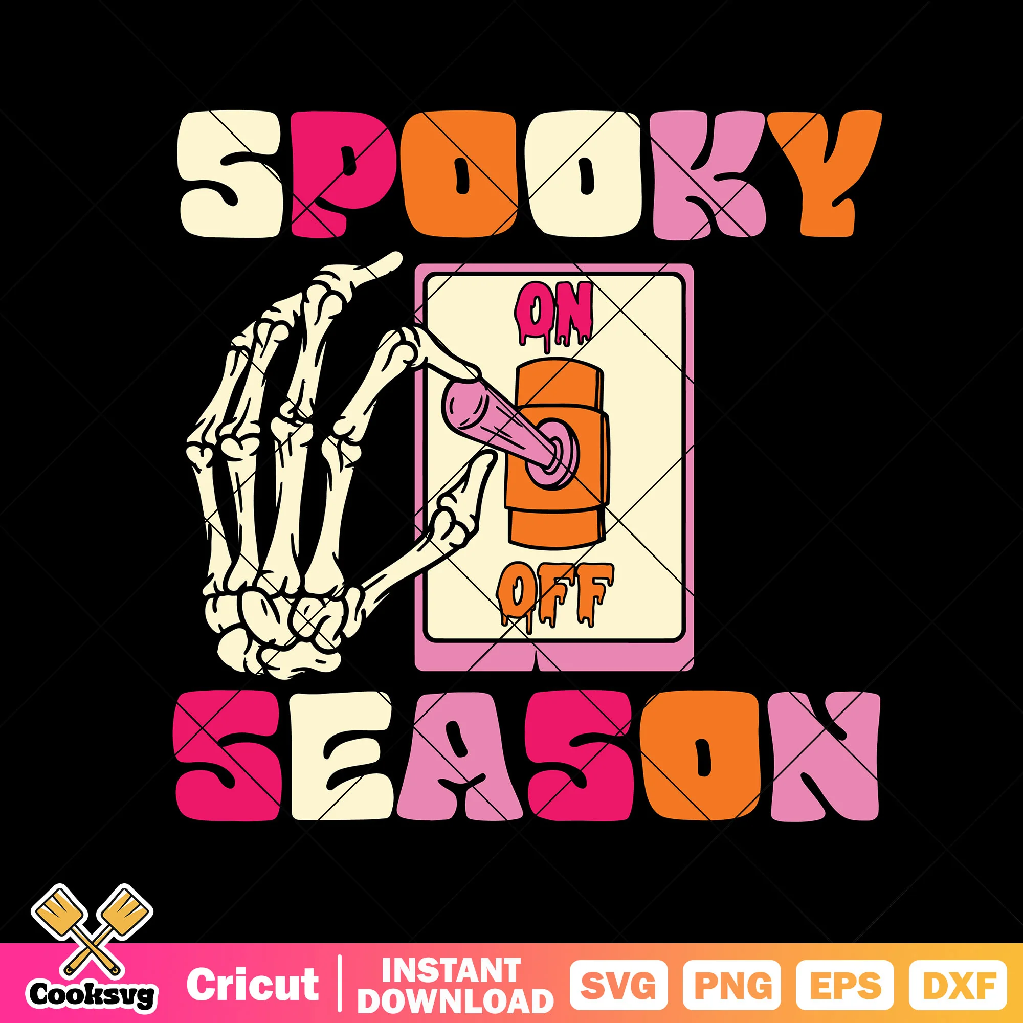Spooky season svg, skeleton hand svg, on off switch svg