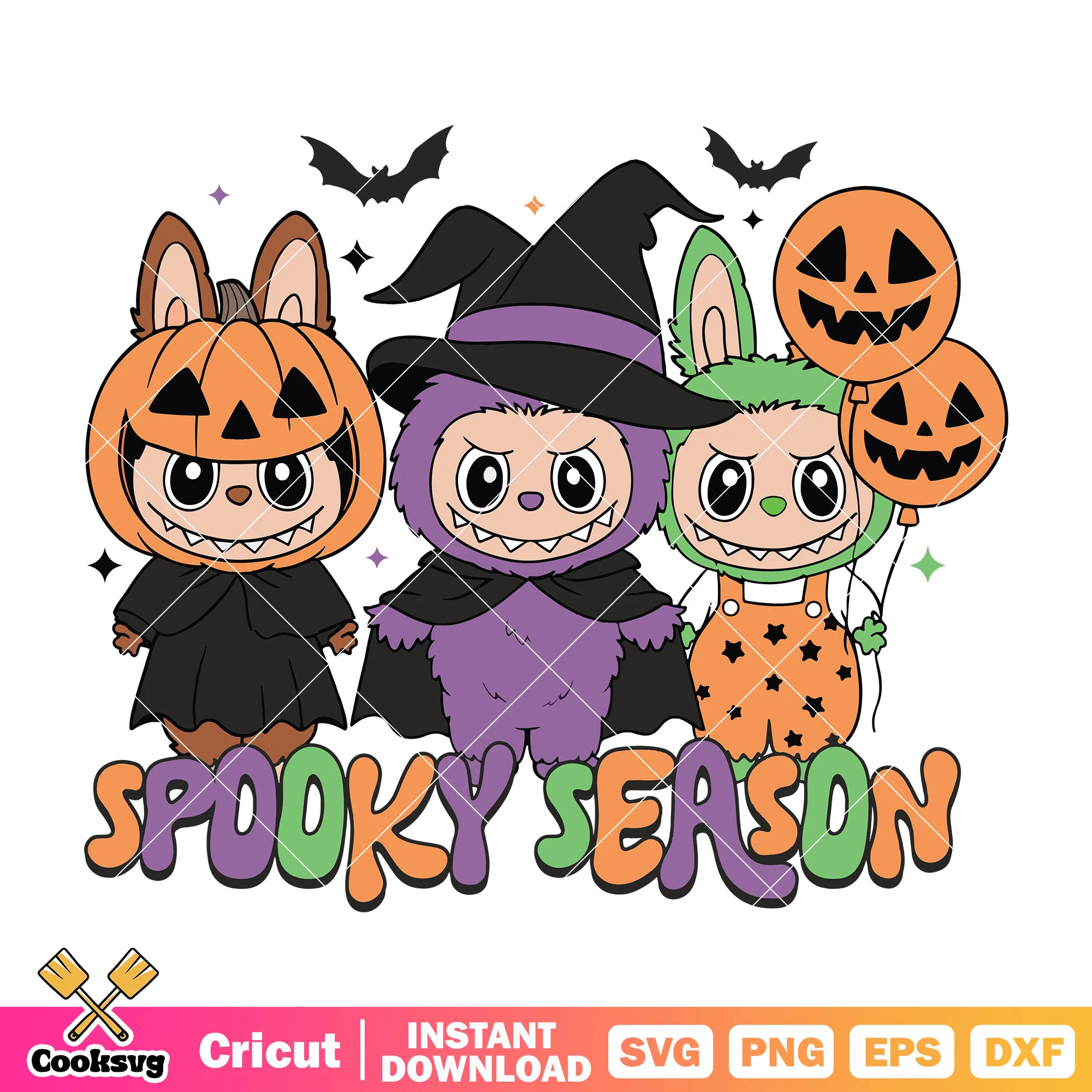 Spooky season with labubu svg, labubu spooky svg, pumpkin labubu svg