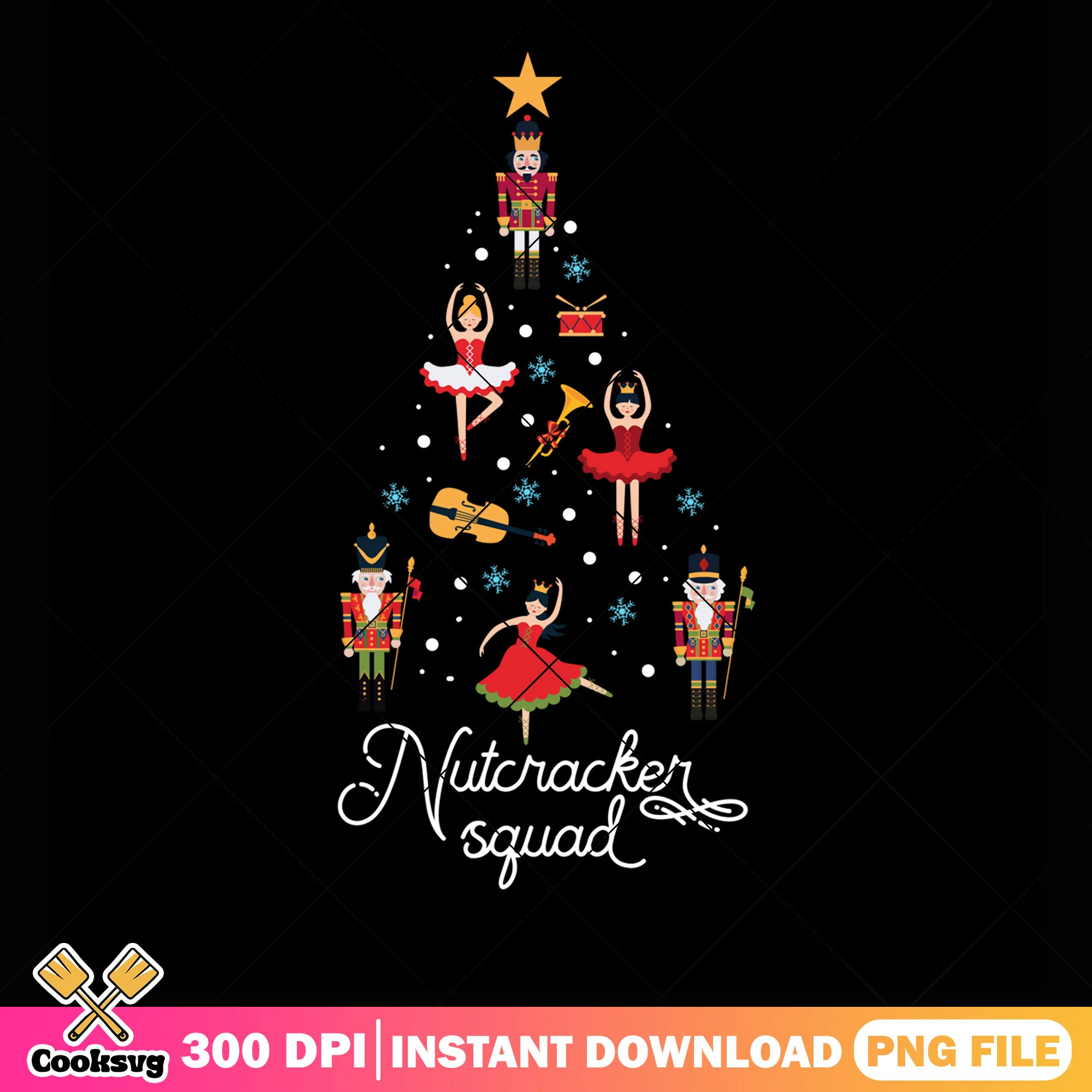Squad nutcracker tree png, christmas tree png, sugar plum fairy png