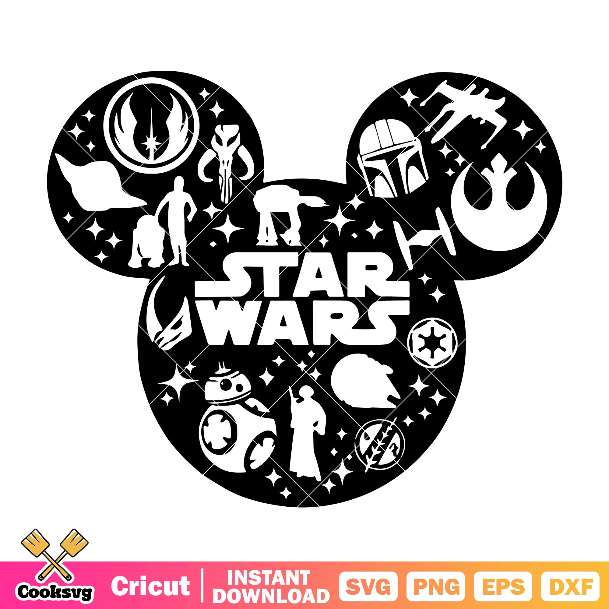 Star wars in mickey head svg, mickey head svg, star wars svg