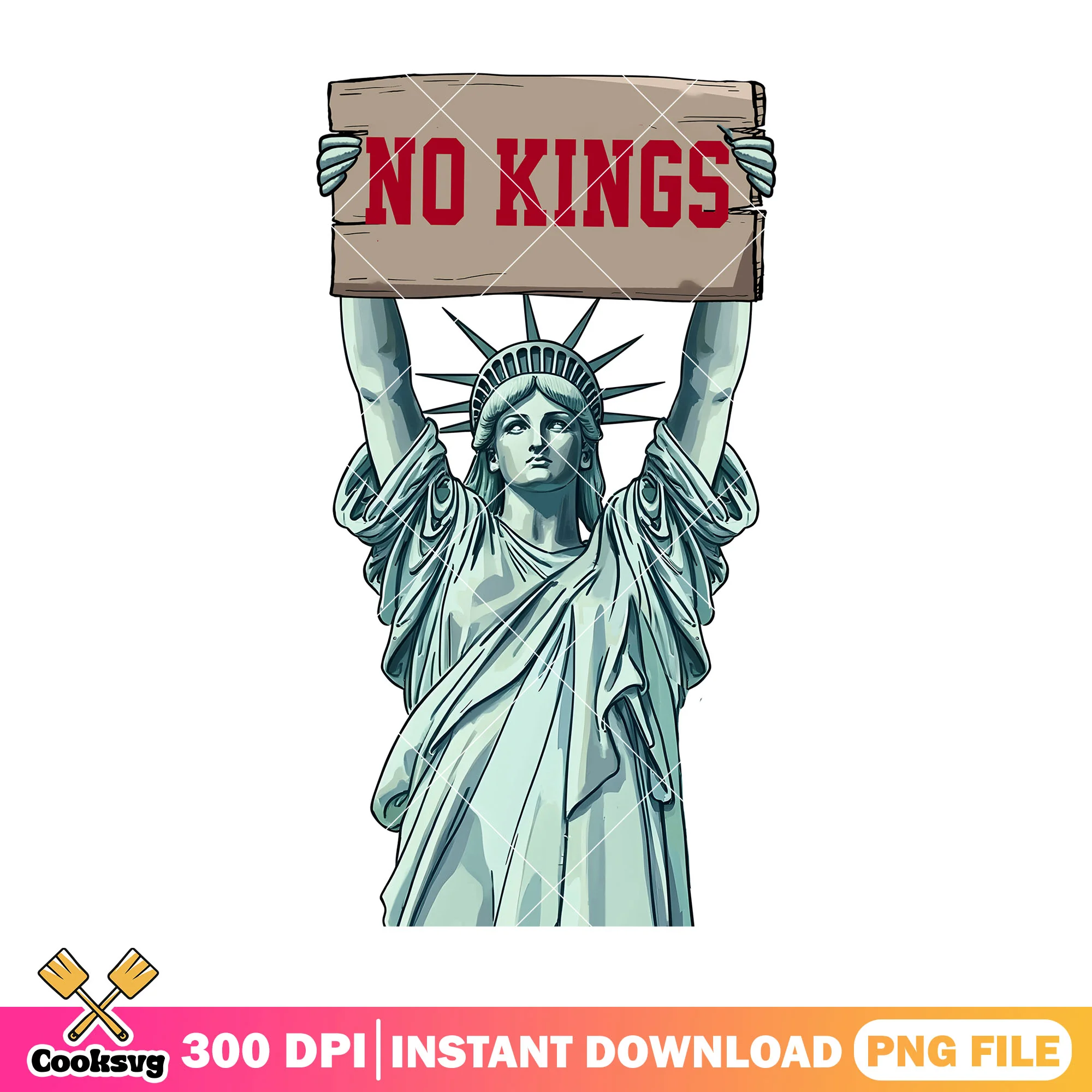 Statue no kings america design png, no more kings png, no kings day png