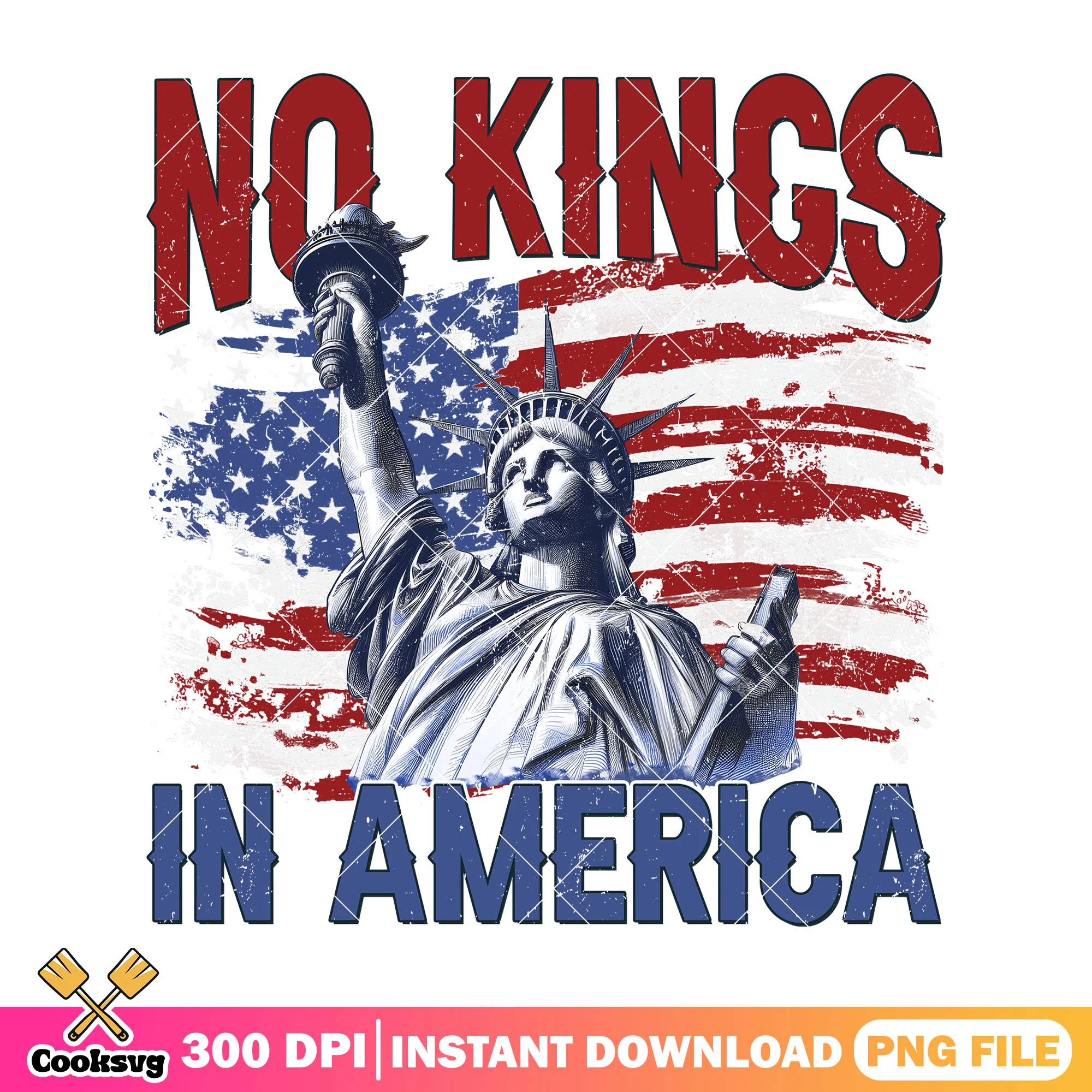Statue no kings america flag png, no more kings png, no kings day png