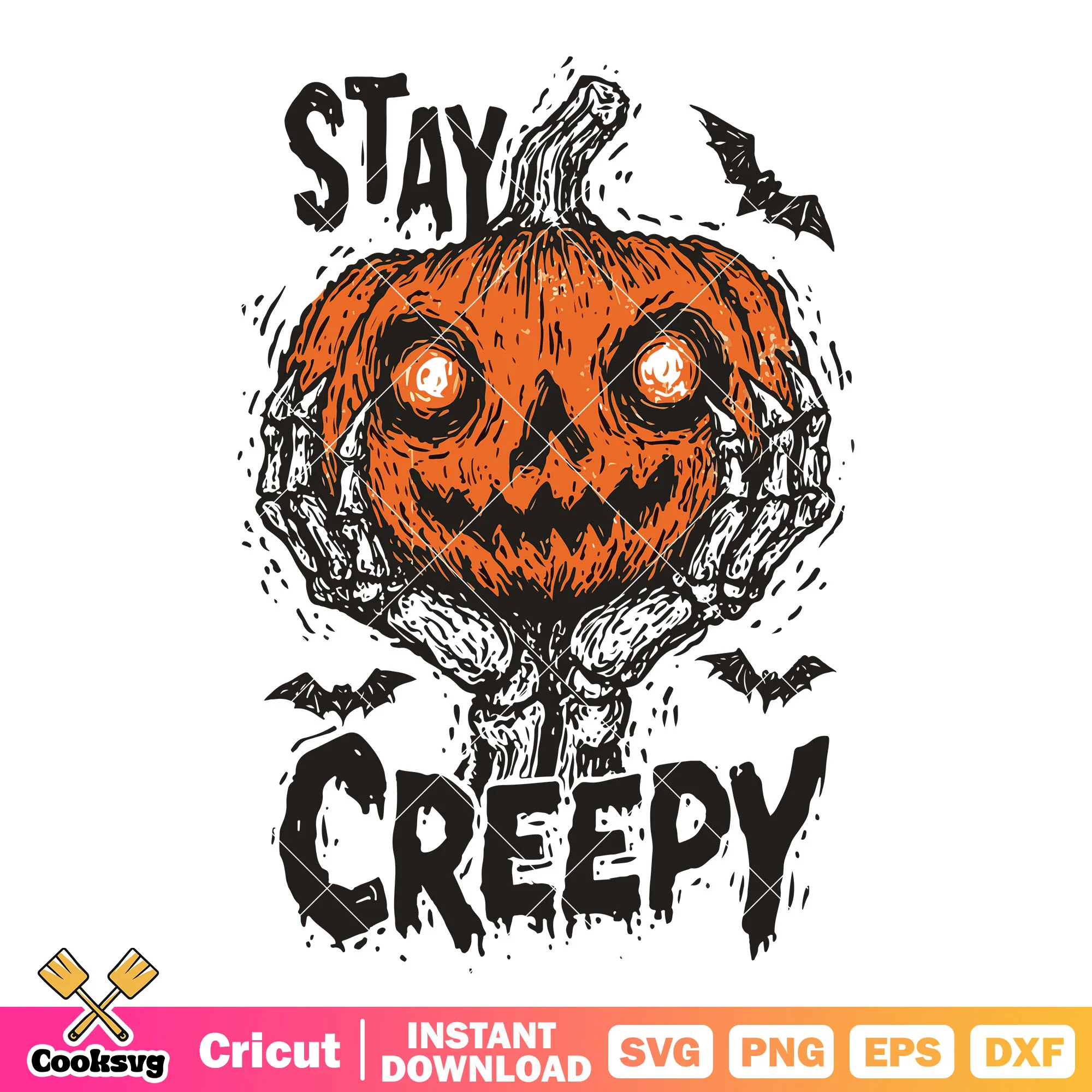 Stay creepy with pumpkin svg, creepy pumpkin svg, horror pumpkin svg