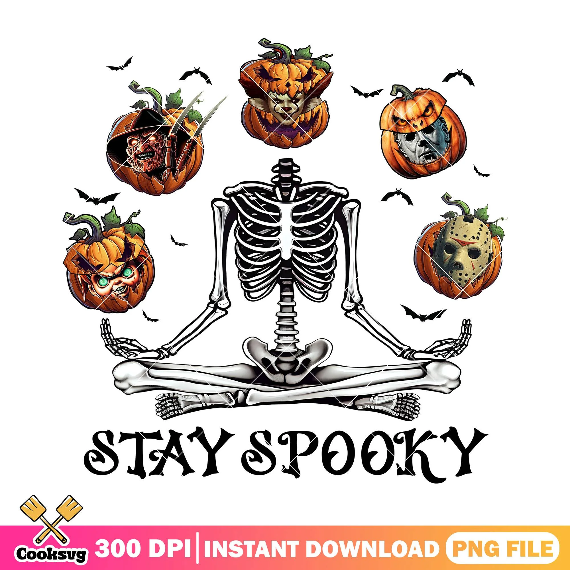 Stay spooky design png, pumpkin killers png, halloween horror png