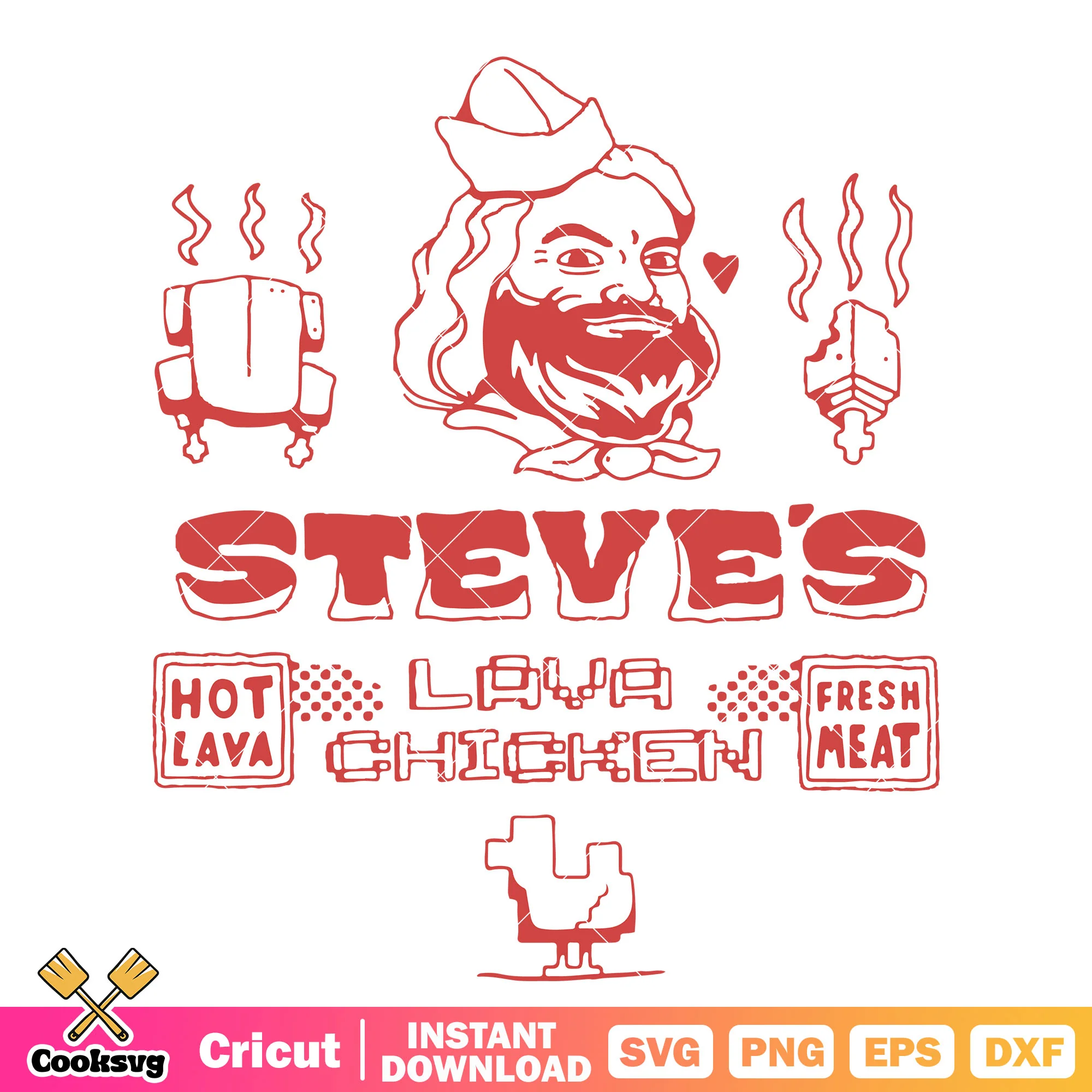 Steves lava chicken minecraft svg, minecraft steve svg, minecraft games svg