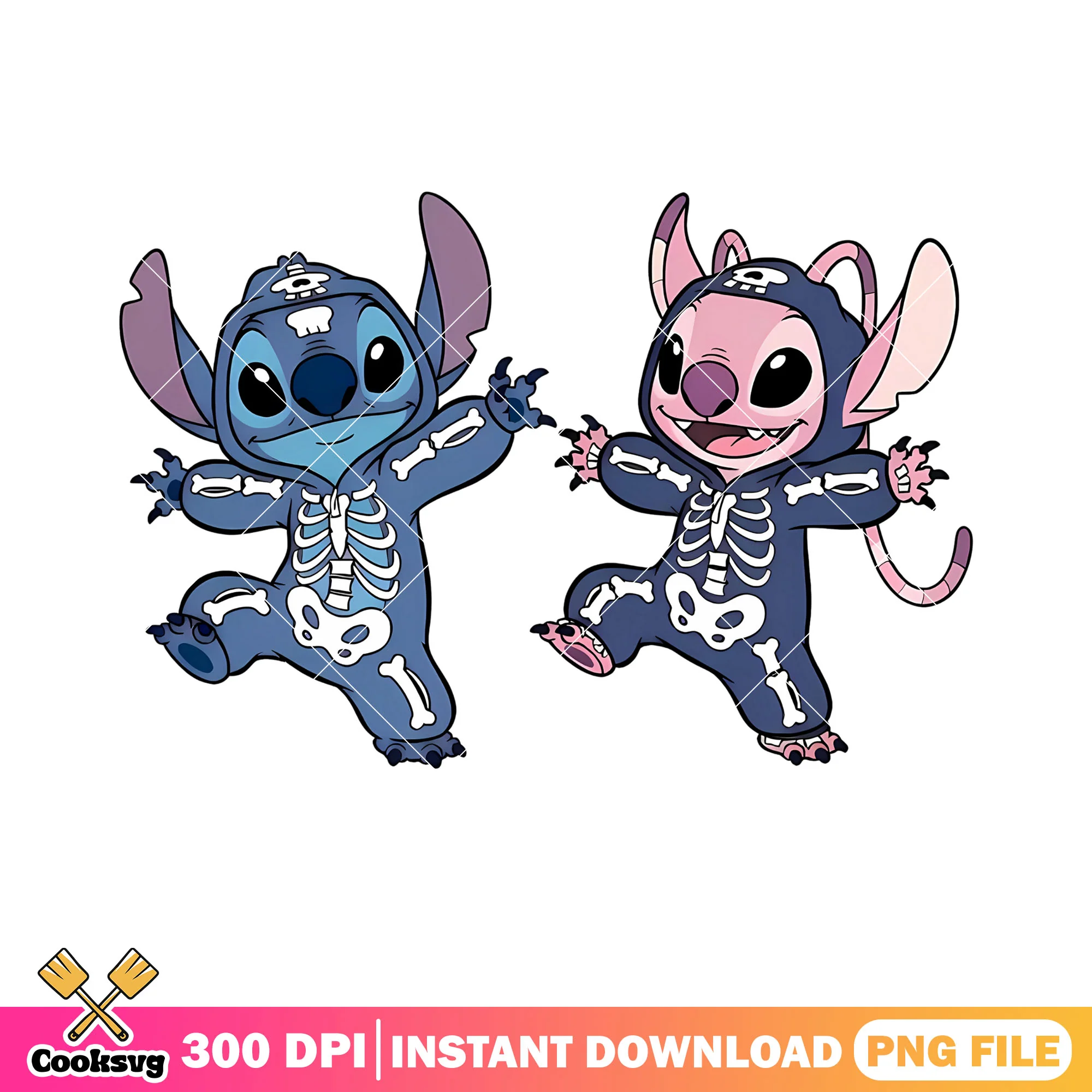 Stich skeleton png, experiment 626 png, halloween costume png