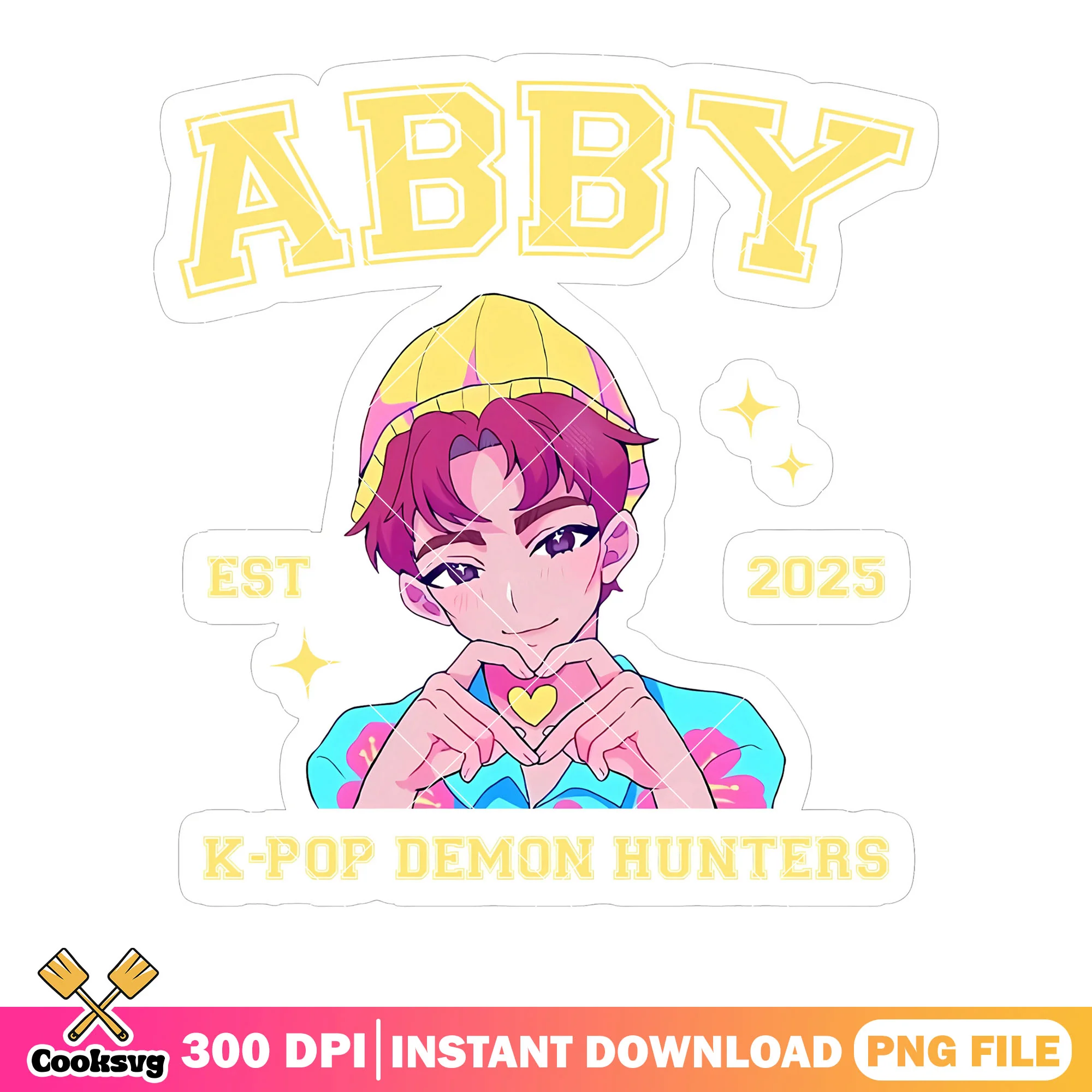 Sticke abby pose heart png, anime pose heart saja png, logo abby png