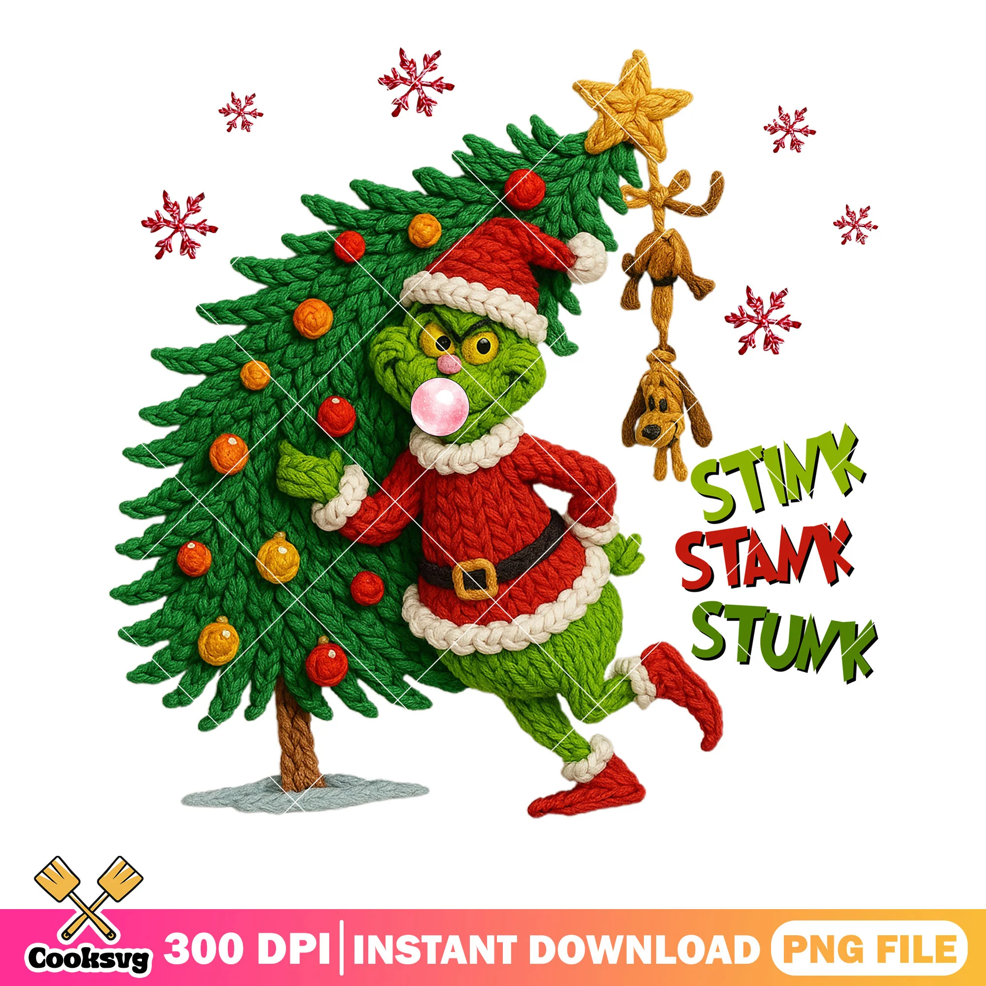 Stink stank stunk png, christmas tree png, the grinch png