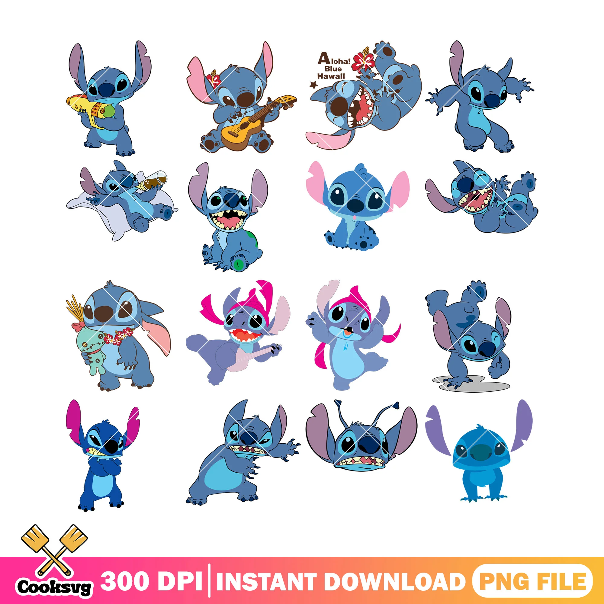 Stitch ahola hawaii png bundle, ahola stitch png, stitch hawaii png