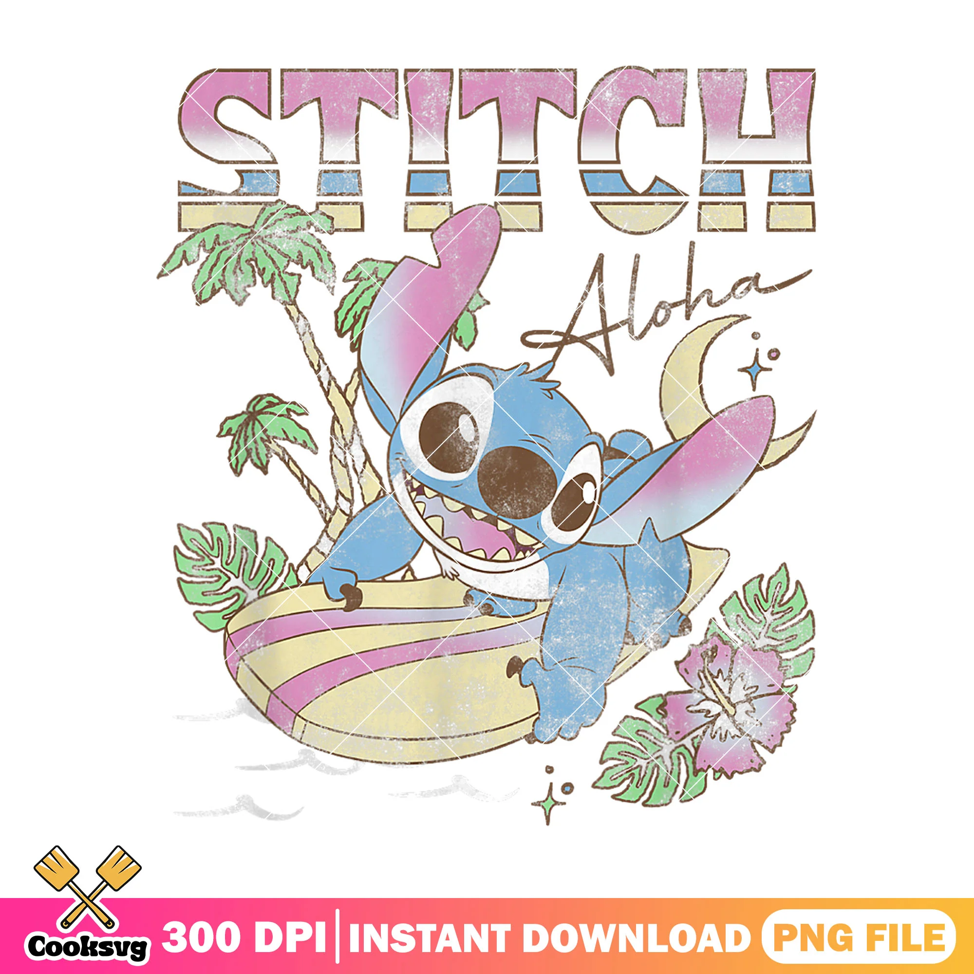 Stitch Aloha surf disney png, stitch aloha png, stitch disney png