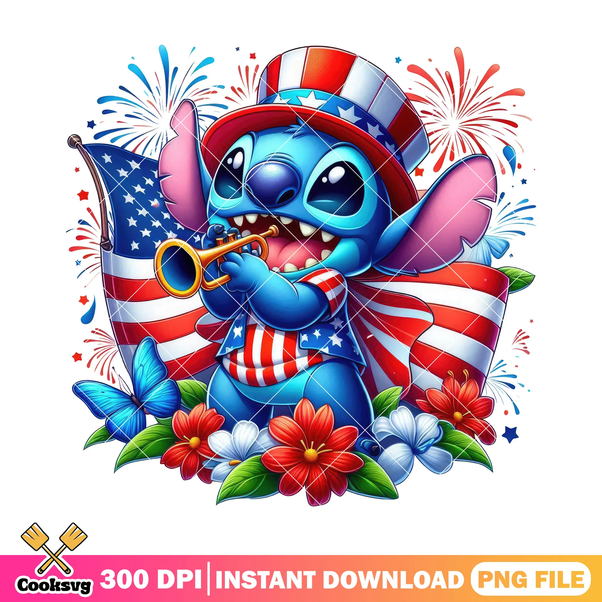 Stitch america 4th of july png, stitch 4th of july png, 4th of july png