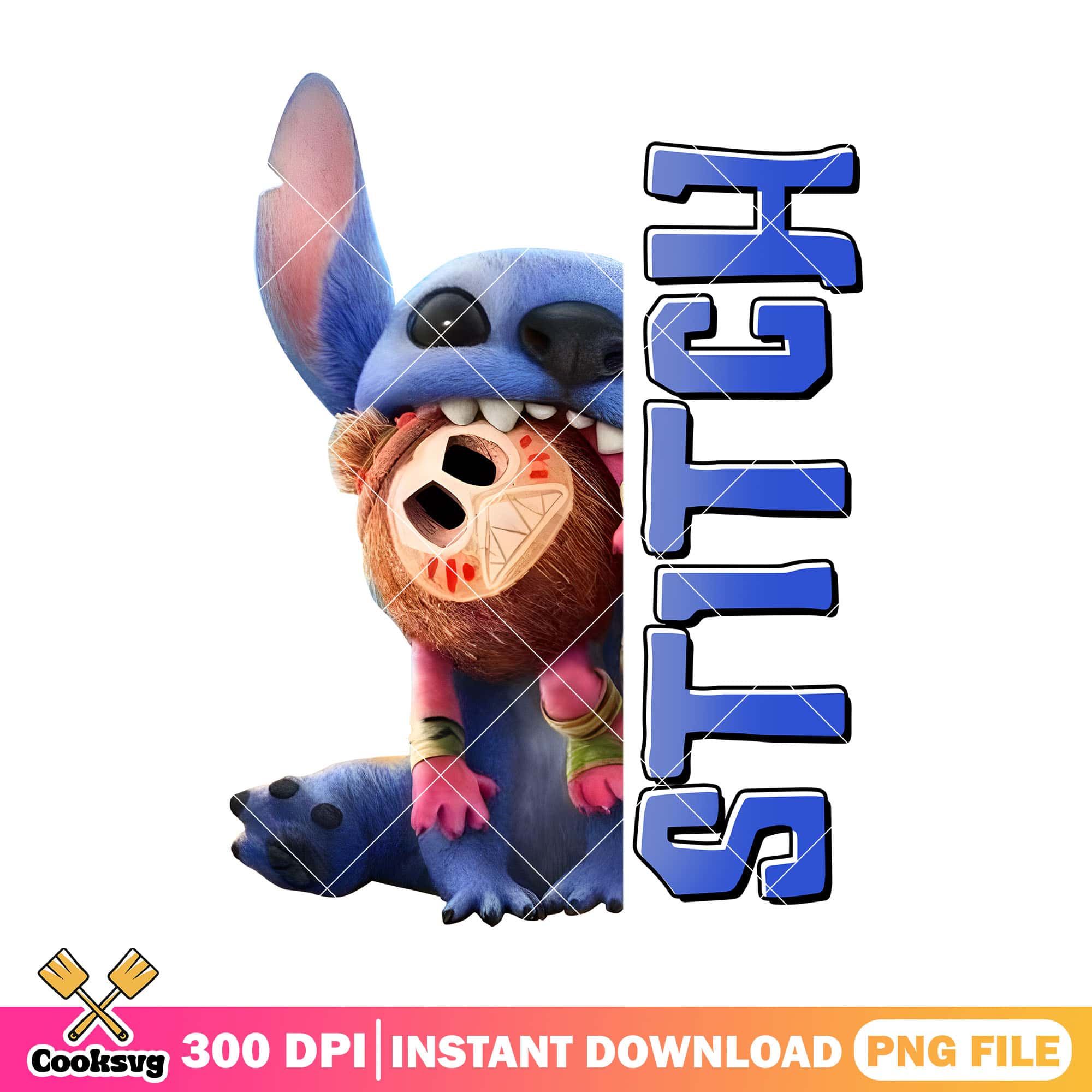 Stitch bite coconut movie png, stitch bite png, new movie stitch png
