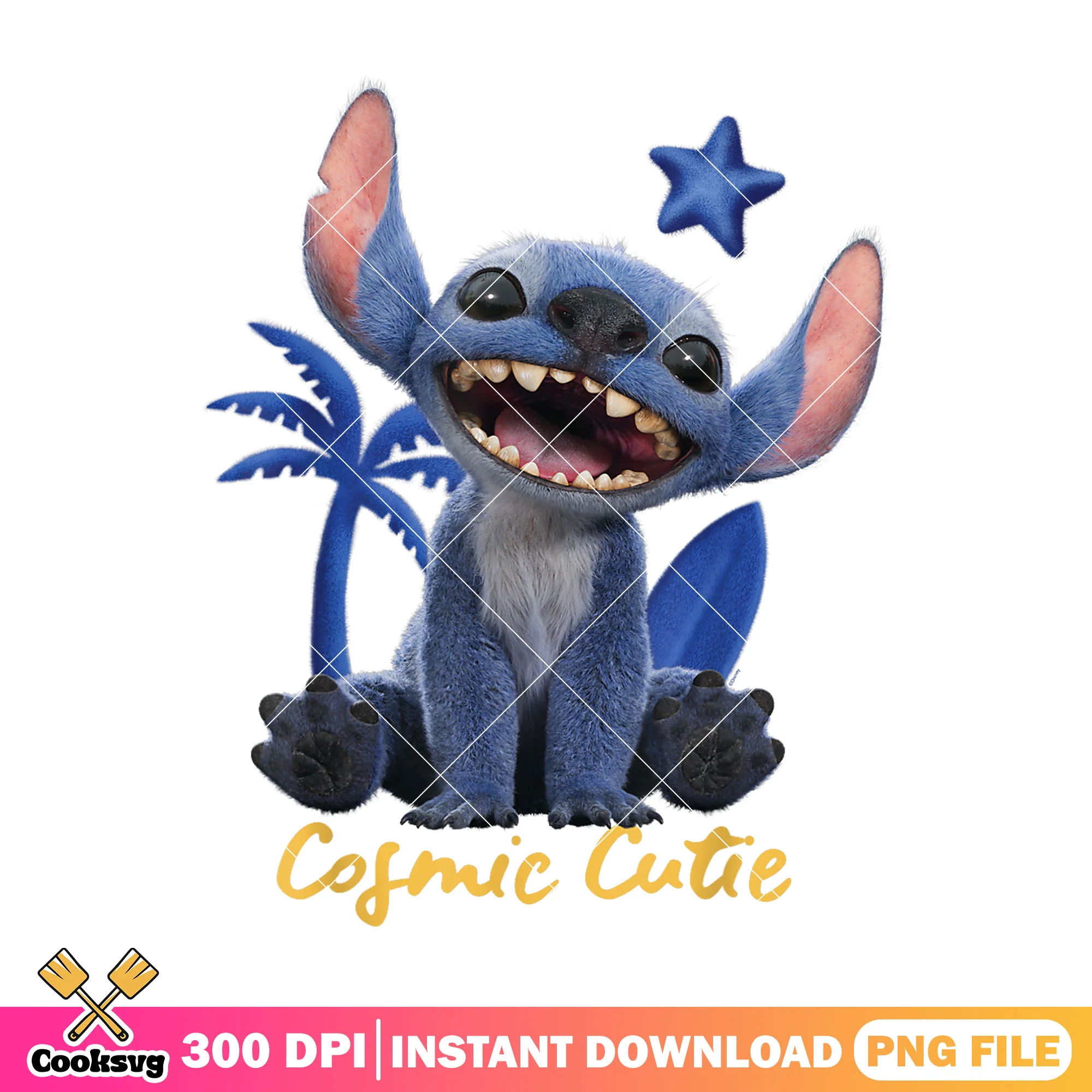 Stitch cosmic cutie disney png, cute stitch png, stitch movie png
