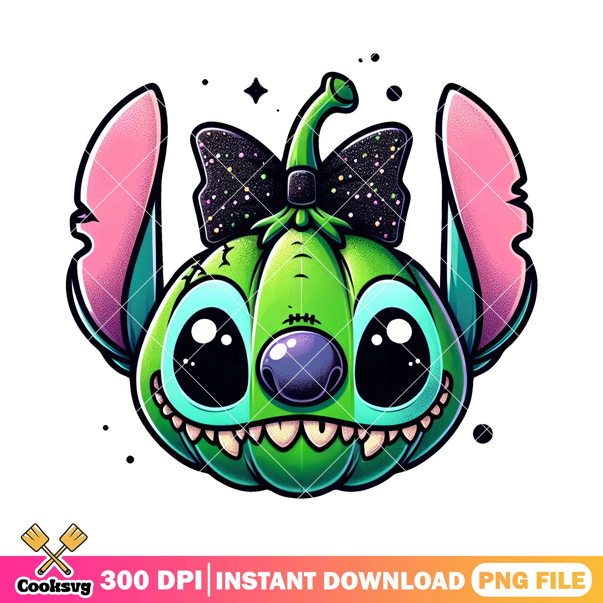 Stitch cosplay pumpkin png, halloween movie png, pumpkin faces png