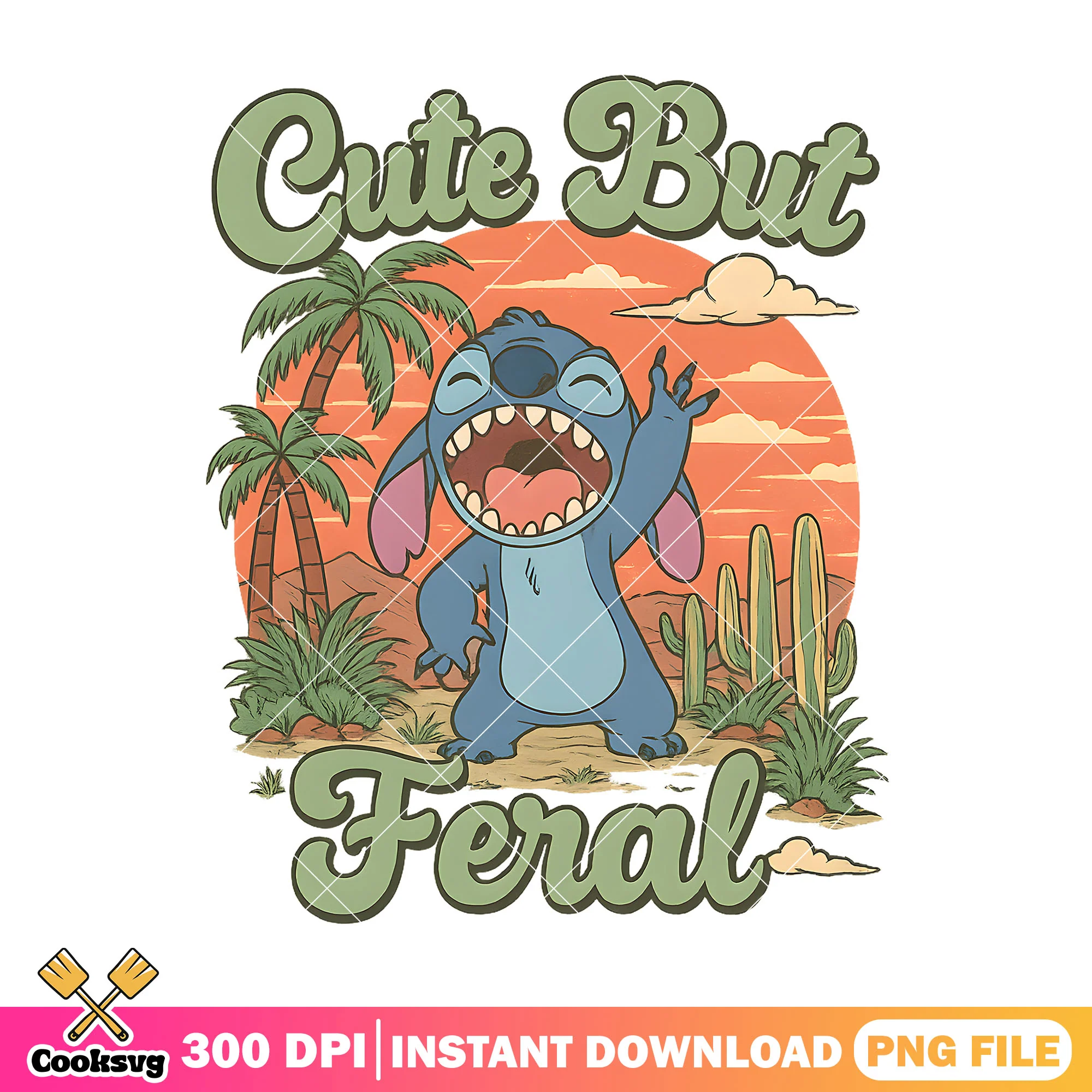 Stitch cute but feral png, stitch feral png, cute but feral png