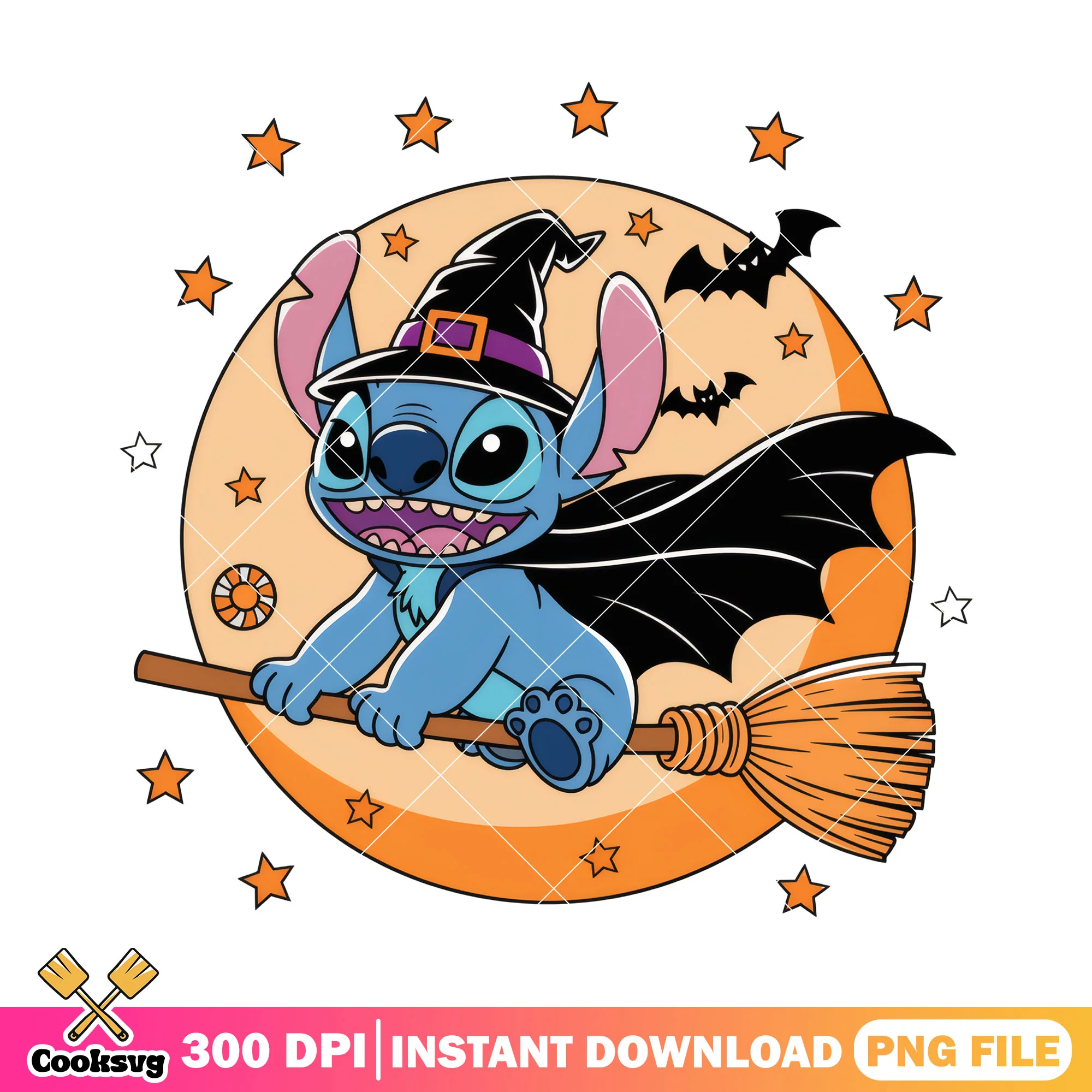 Stitch cute wizard png, lilo and stitch png, halloween spirit png