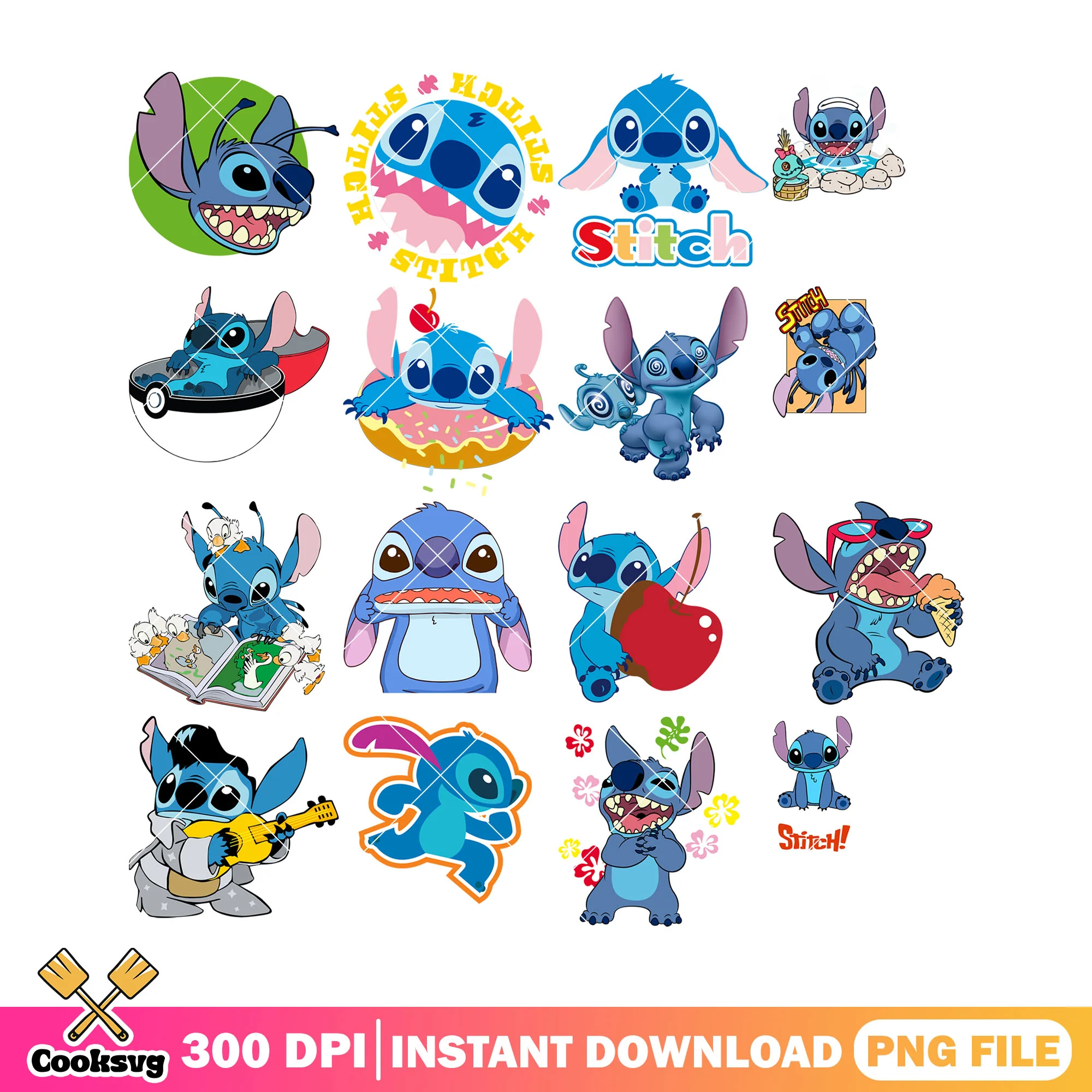 Stitch disney circle png bundle, stitch love png, stitch head png