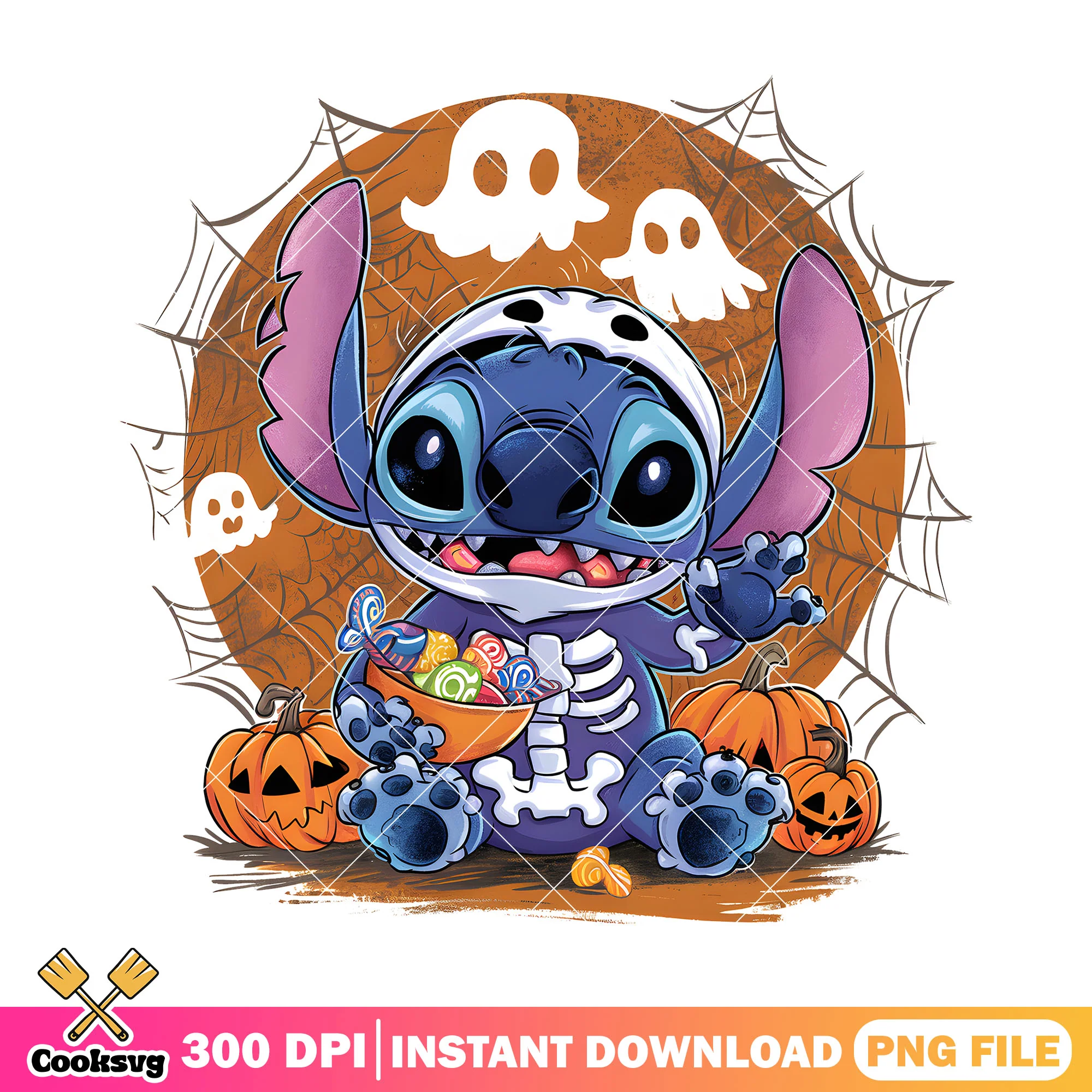 Stitch disney ghost png, halloween decor png, disney movies png