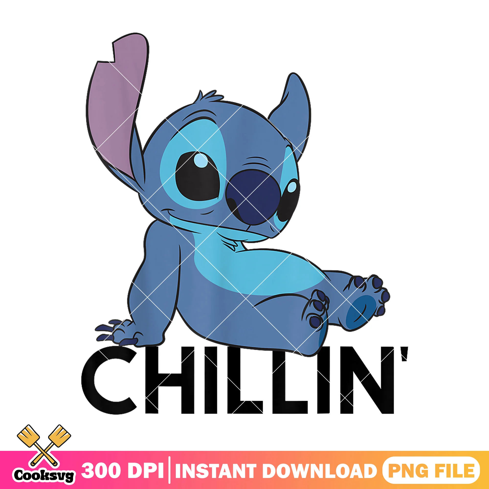 Stitch disney just chillin png, stitch chillin png, cute stitch png
