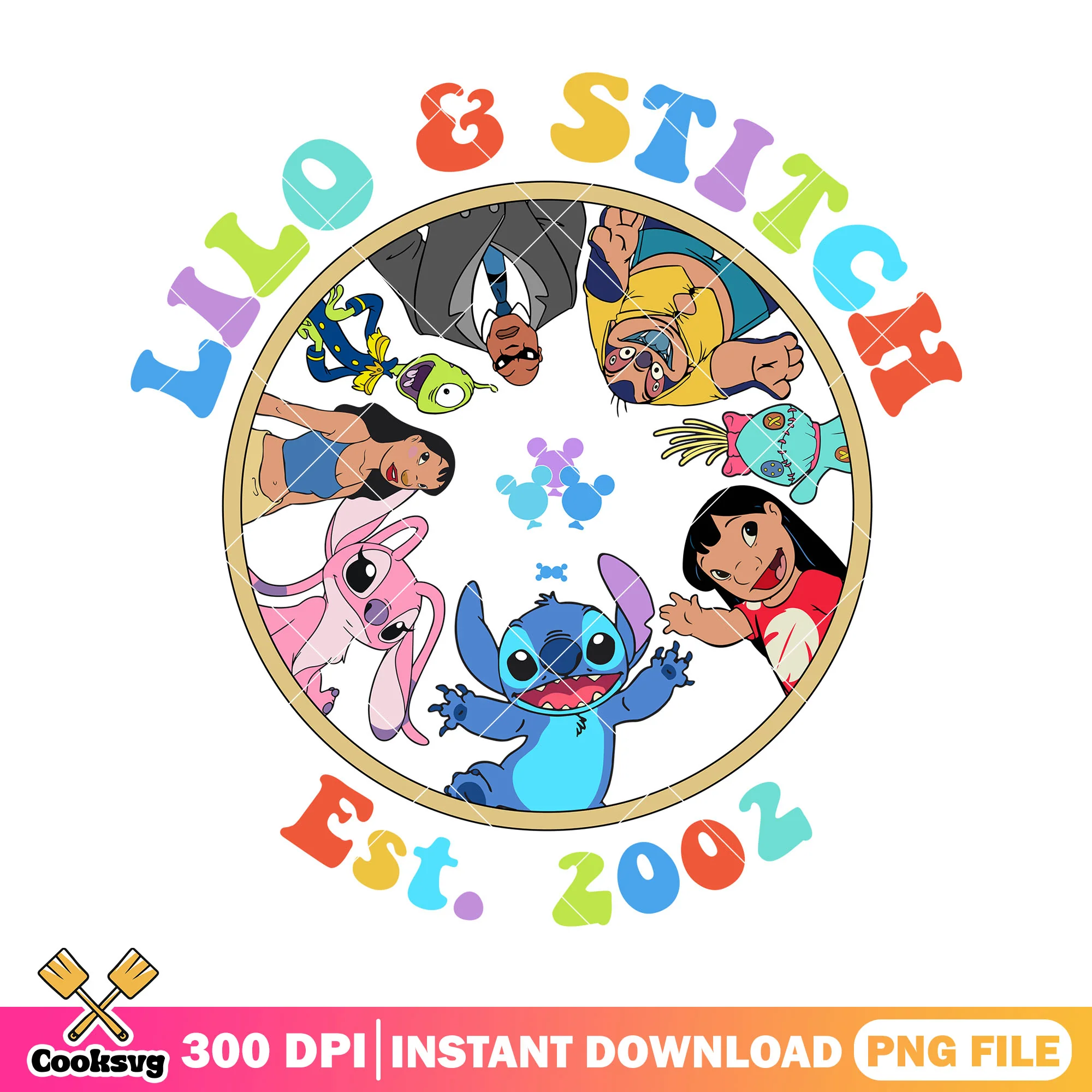 Stitch friends est 2002 disney png, disney stitch png, stitch lilo png