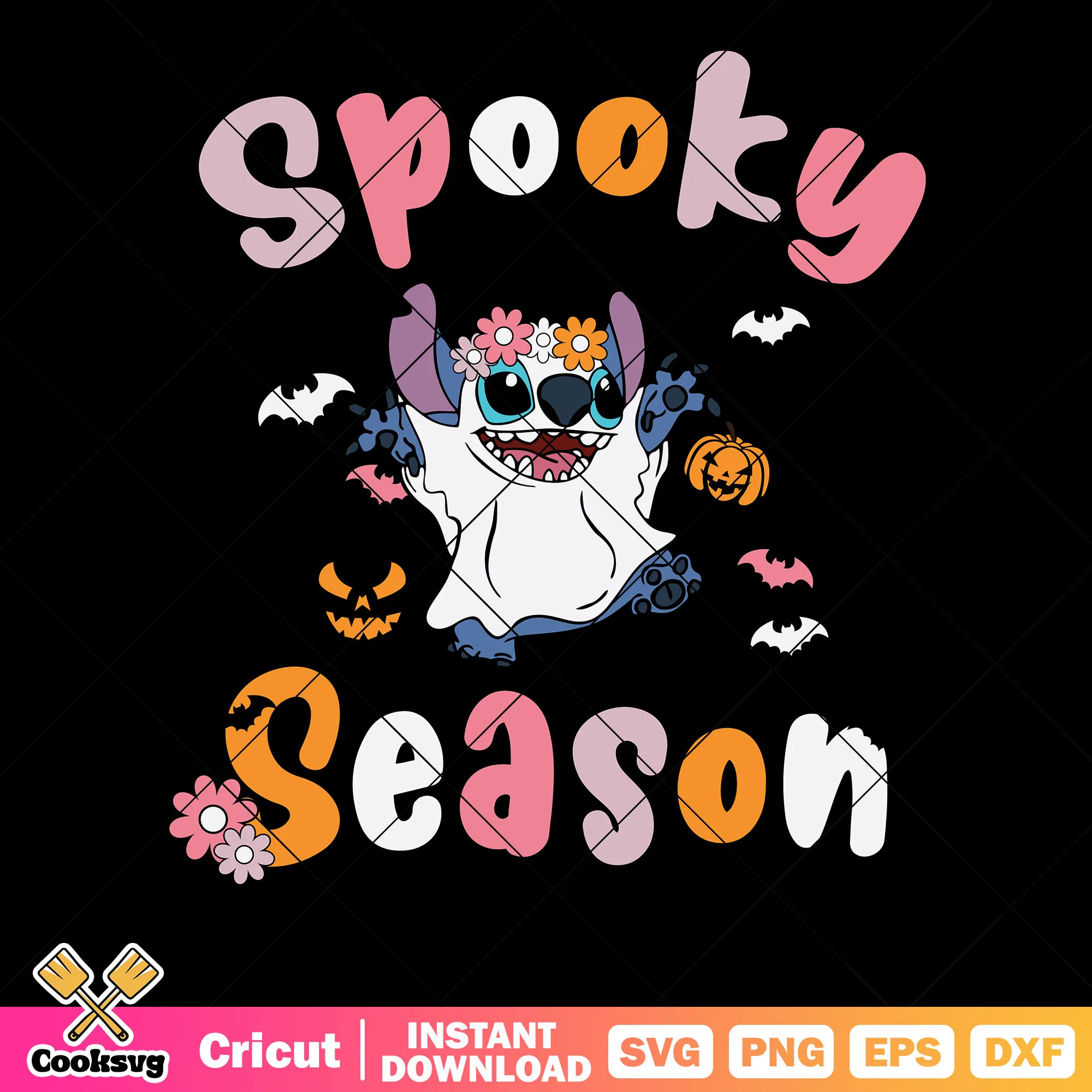 Stitch ghost costume svg, spooky season svg, jack o lantern svg
