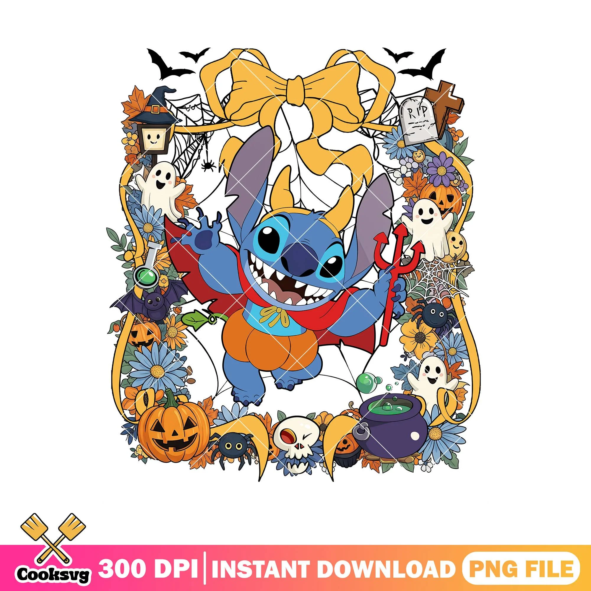 Stitch halloween design png, disney stitch png, halloween stitch png
