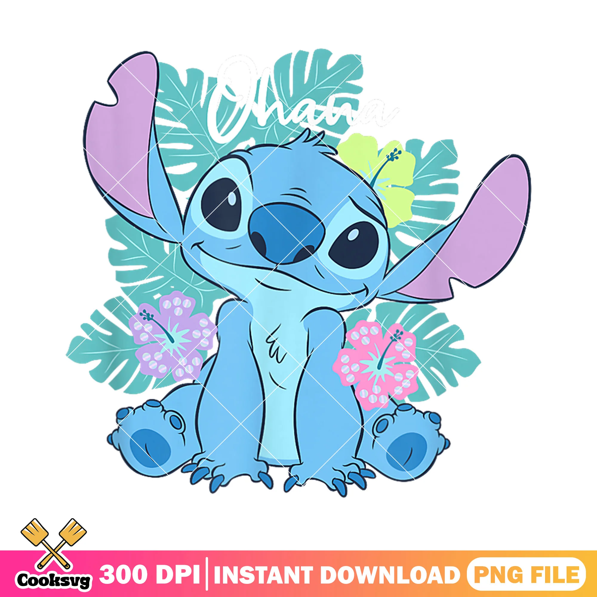 Stitch hawaii flower disney png, disney stitch hawaii png, stitch flower png