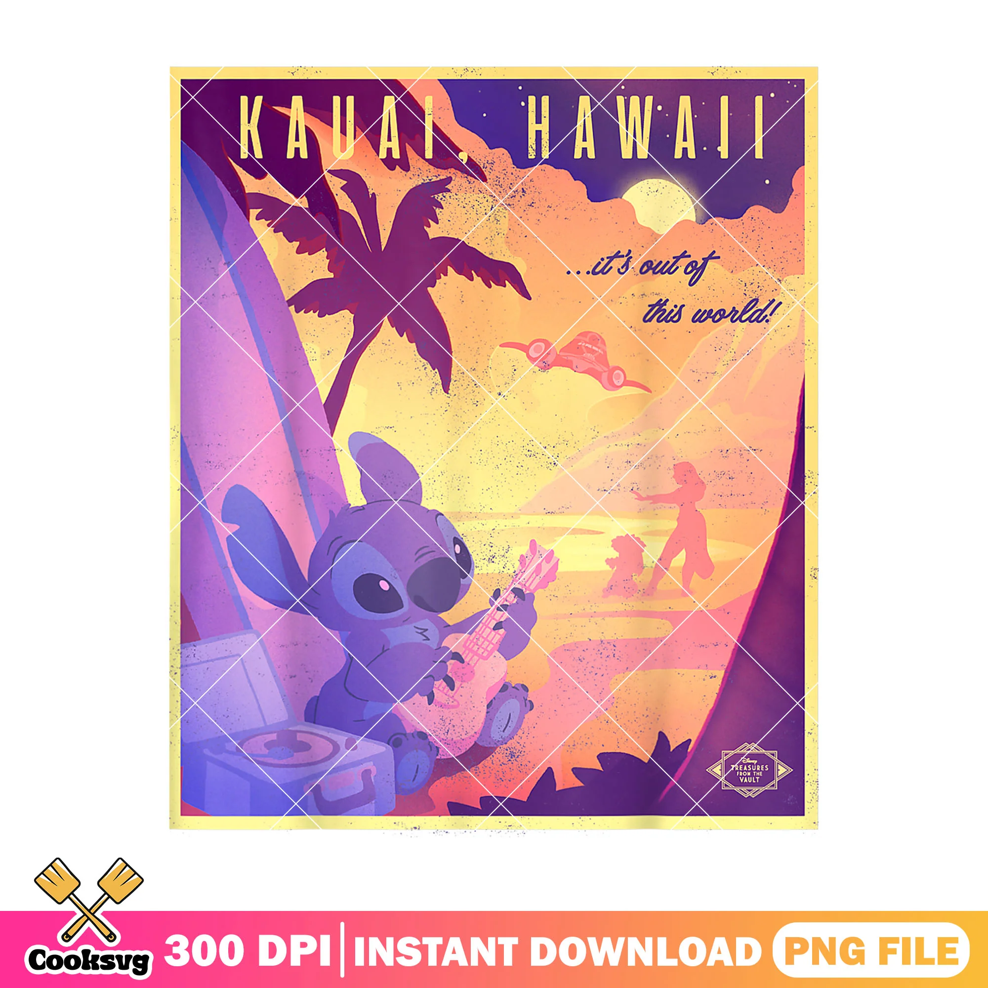 Stitch kauai hawaii vibes png, stitch hawaii png, stitch vibes png