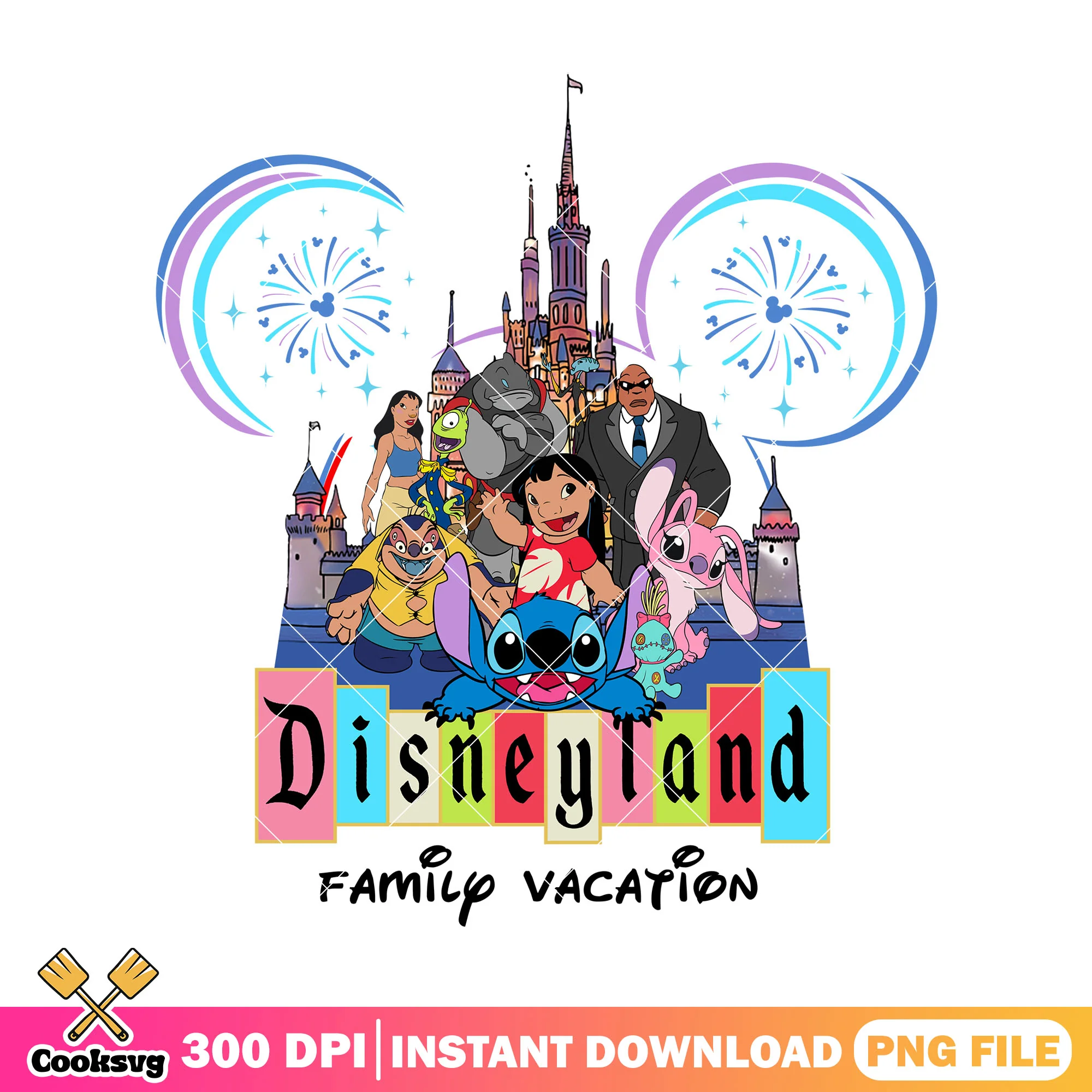Stitch mickey family vacation png, disney family vacation png, stitch family png