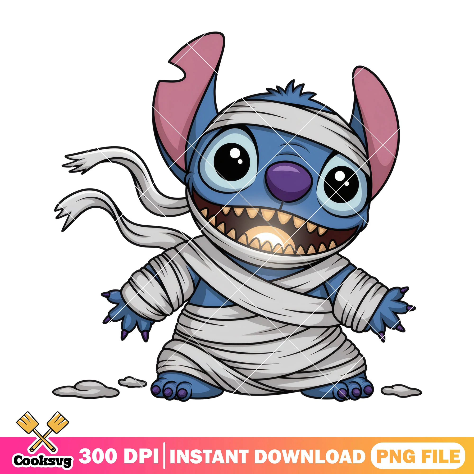 Stitch naughty mummy png, halloween costumes png, cute stitch png