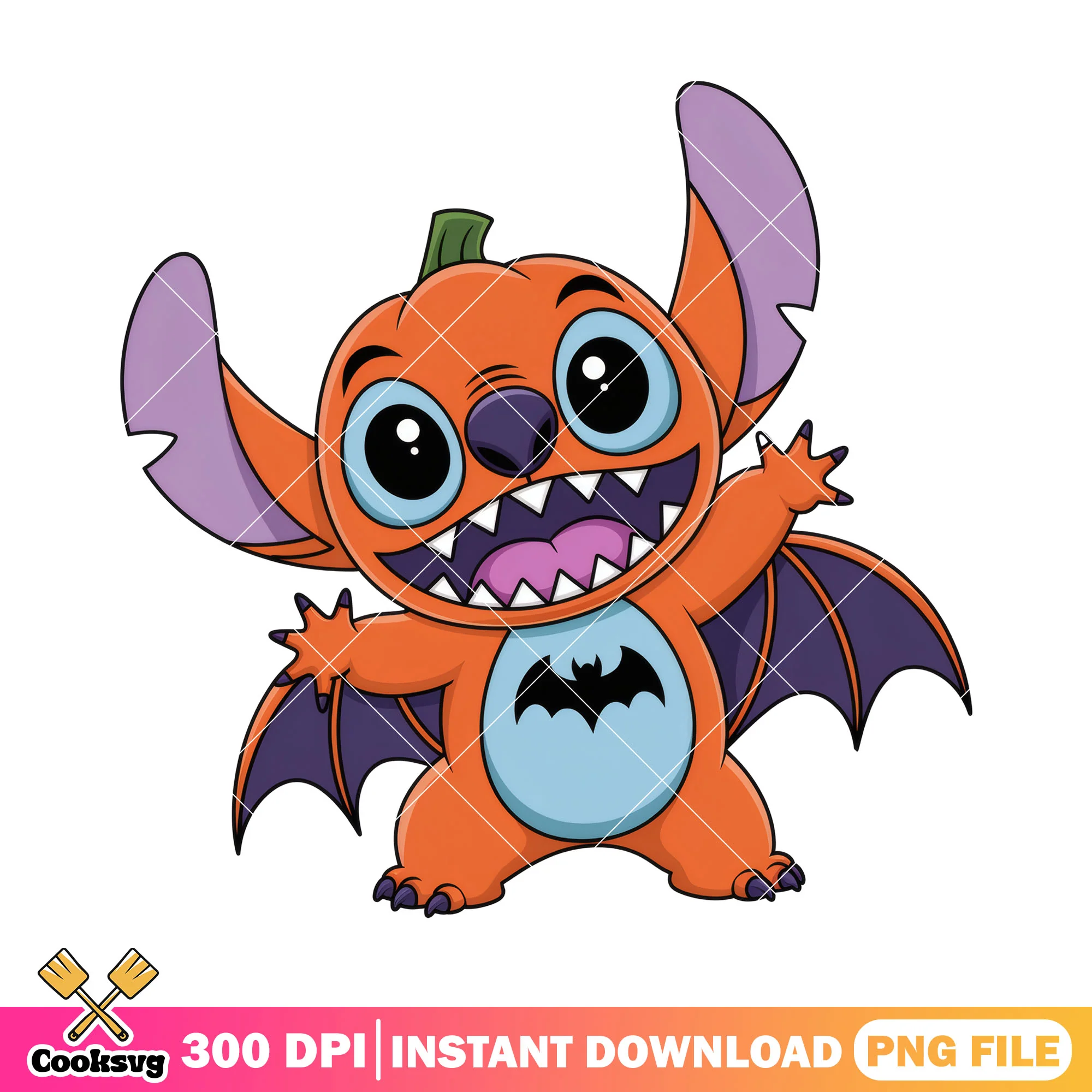 Stitch pumpkin bat png, stitch fix png, spirit halloween png