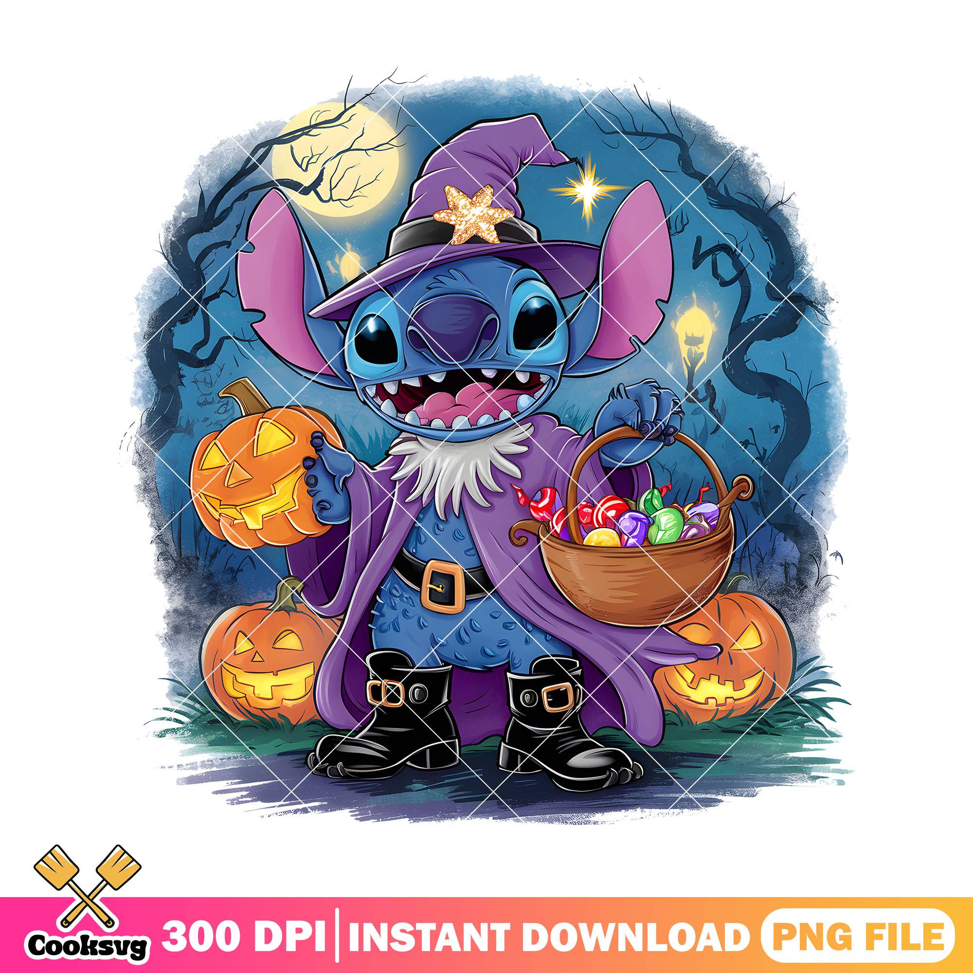 Stitch pumpkin candy png, halloween candy png, disney movies png