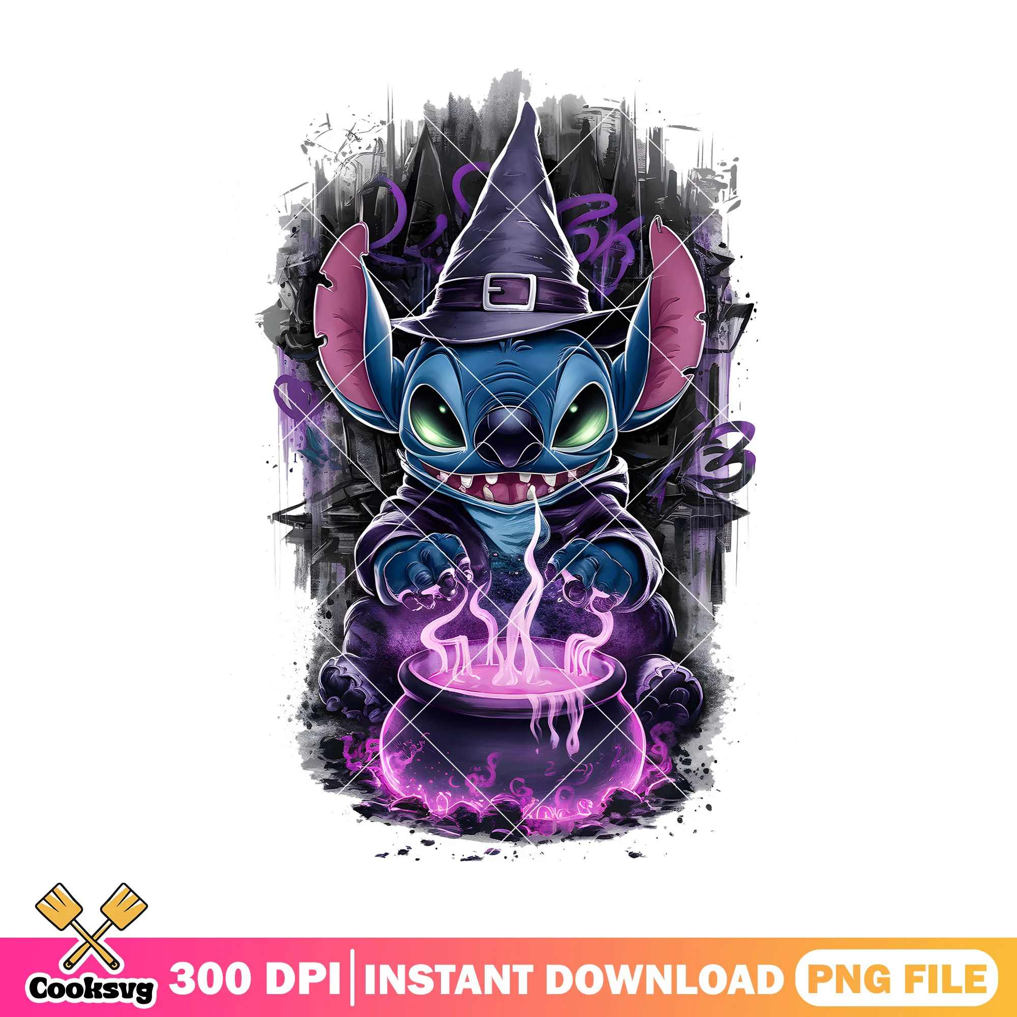 Stitch purple design png, halloween custome png, disney movie png