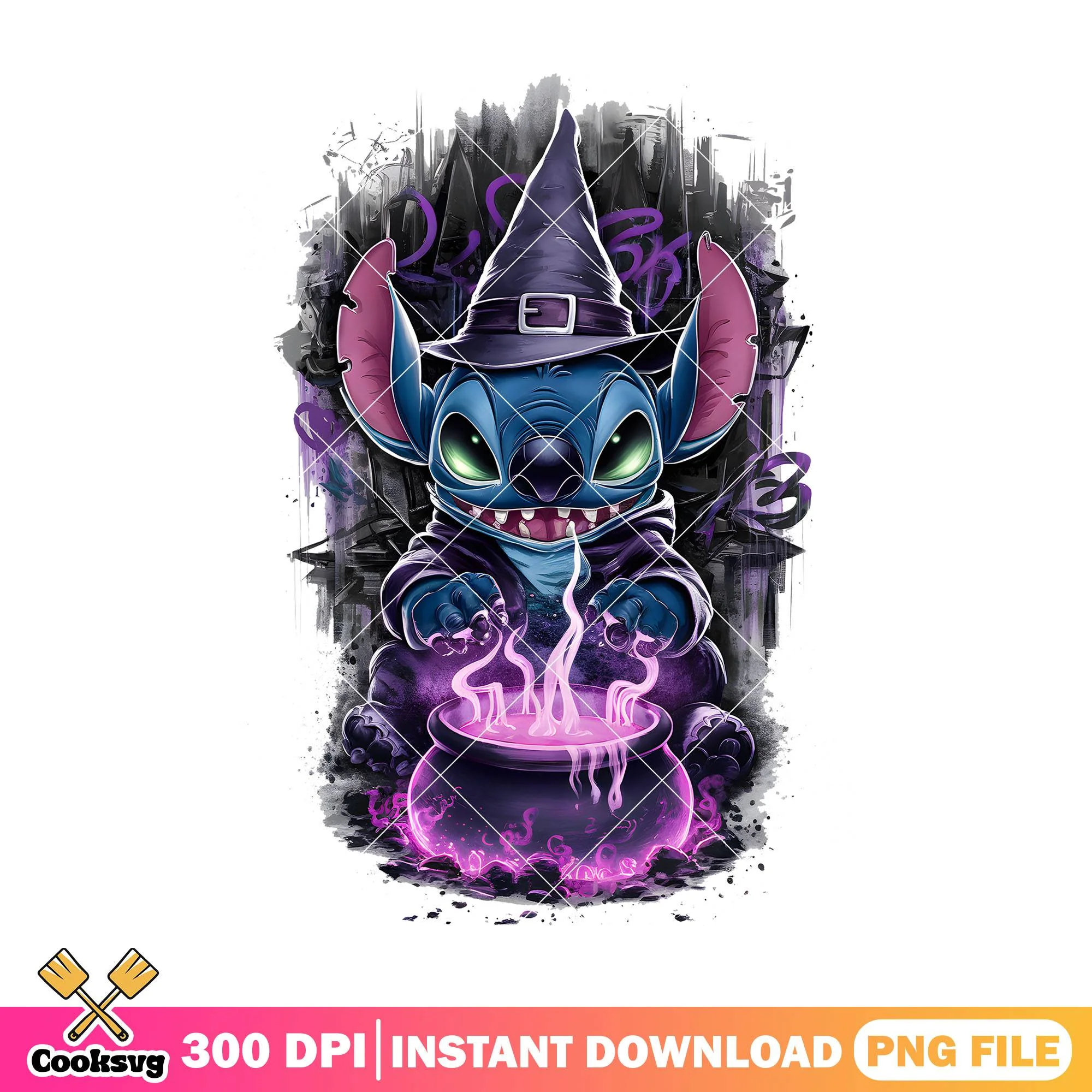 Stitch purple design png, halloween custome png, disney movie png