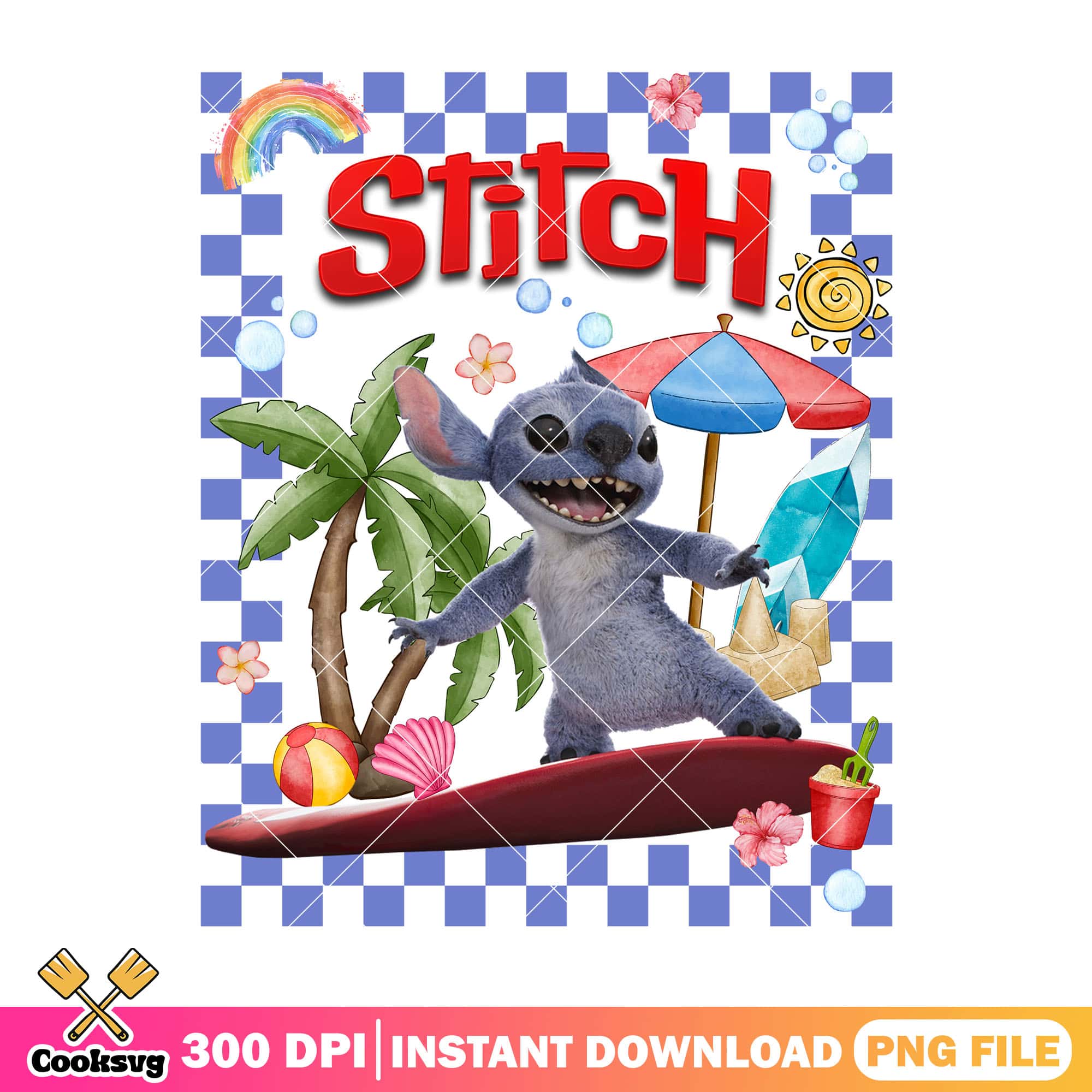 Stitch suffing hawaii png, stitch hawaii png, disney stitch png